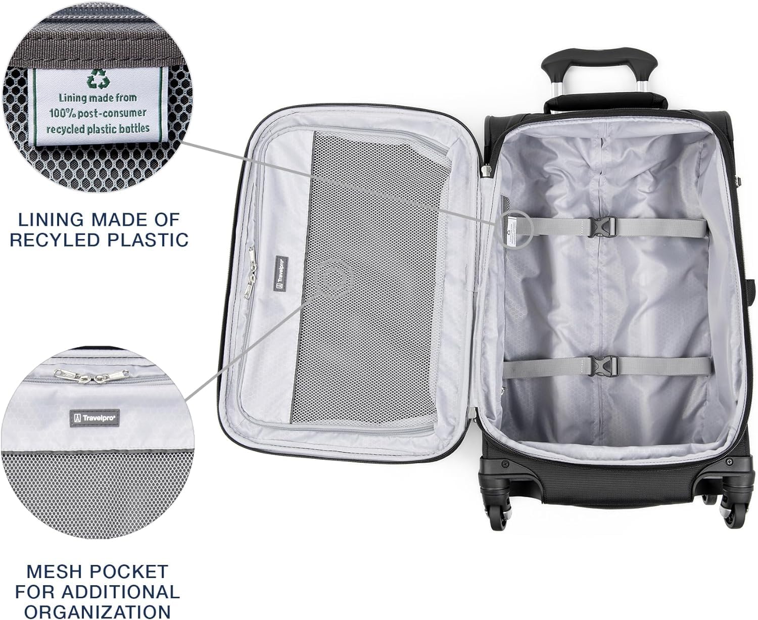 Travelpro Maxlite 5 Softside Expandable Luggage with 4 Spinner Wheels, Lightweight Suitcase, Men and Women ( Black , 3-Piece Set (21/25/29) ) Black 3 Piece Set 21 25 29 U1