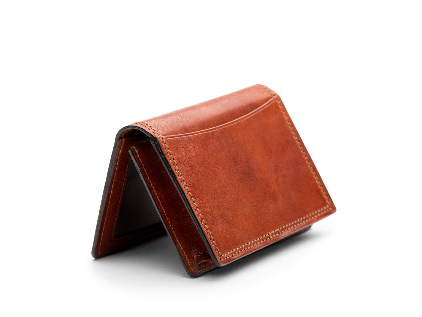 Bosca Mens Dolce Collection - Full Gusset Two-Pocket Card Case w/ I.D. Amber One Size U3