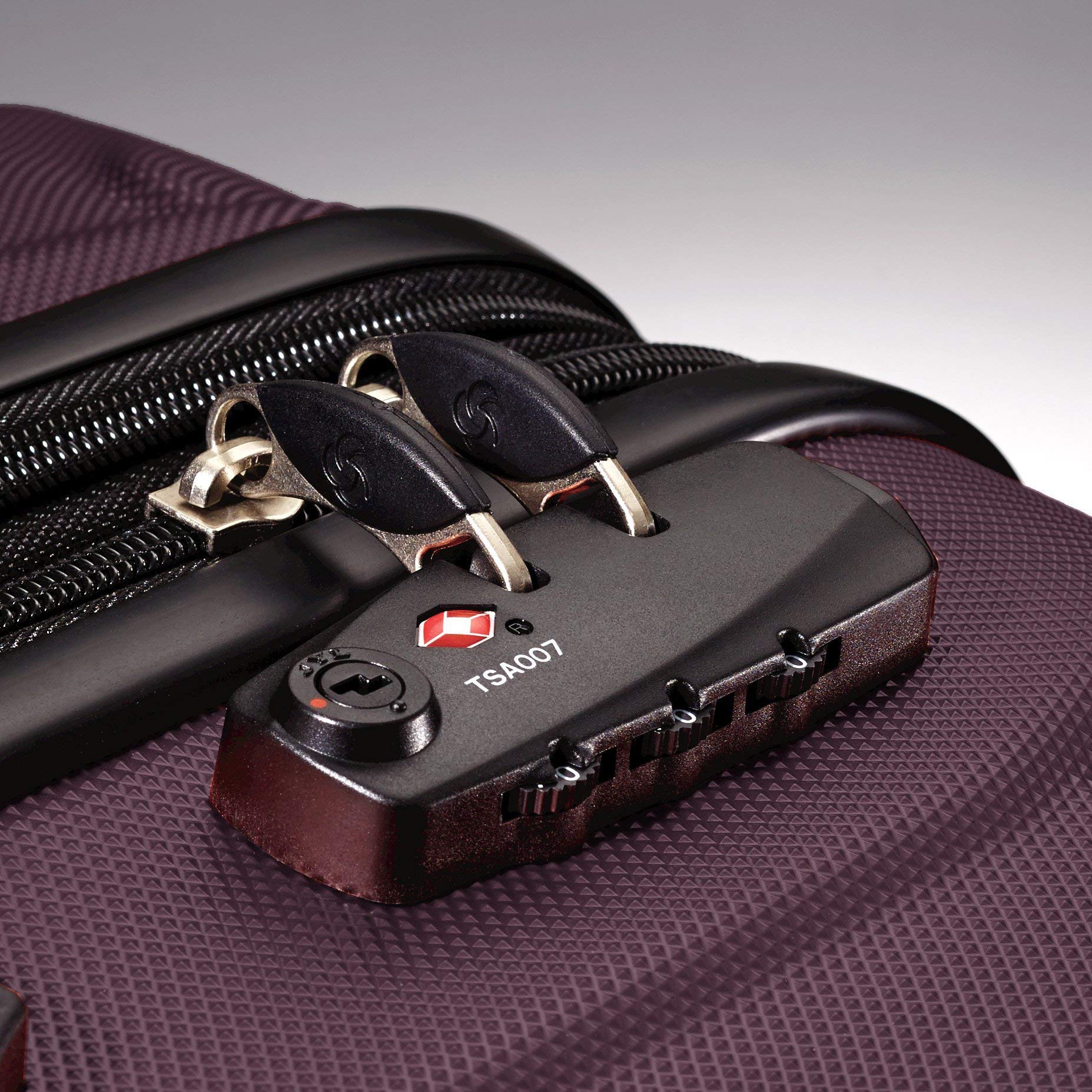 Samsonite Omni Checked-Large 28-Inch PC Hardside Expandable Luggage with Spinner Wheels ( Purple , Checked-Large 28-Inch ) Purple Checked Large 28 Inch U70