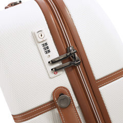 DELSEY Paris Chatelet Hardside Luggage with Spinner Wheels ( Champagne White , Checked-Large 28 Inch ) Champagne White Checked Large 28 Inch U3