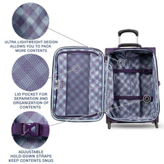 Travelpro Maxlite 5 Softside Expandable Upright 2 Wheel Luggage, Lightweight Suitcase, Men and Women Imperial Purple Carry On 22 Inch U8