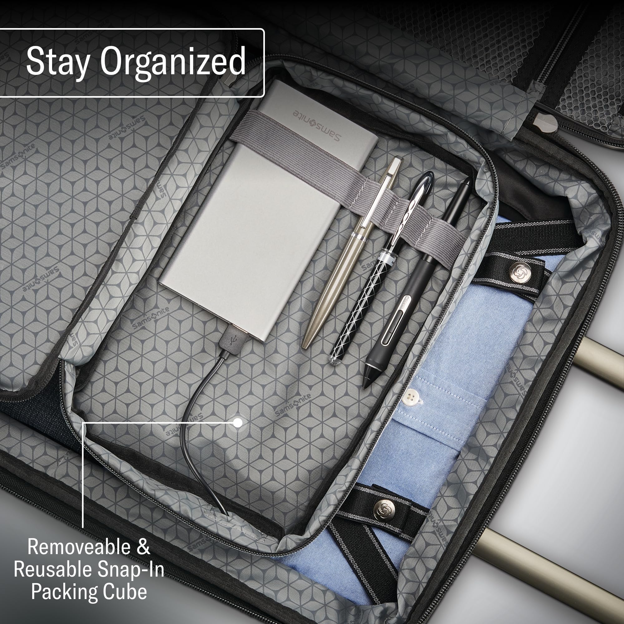 Samsonite Octiv Hardside Spinner ( Stealth Black , Check-Medium 24 ) Stealth Black Check Medium 24 U1