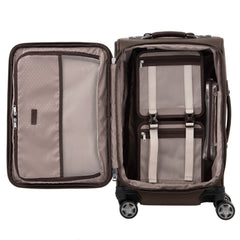 Travelpro Platinum Elite Softside Expandable Luggage, 8 Wheel Spinner Suitcase, USB Port, Suiter, Men and Women Rich Espresso Carry On 21 Inch U1