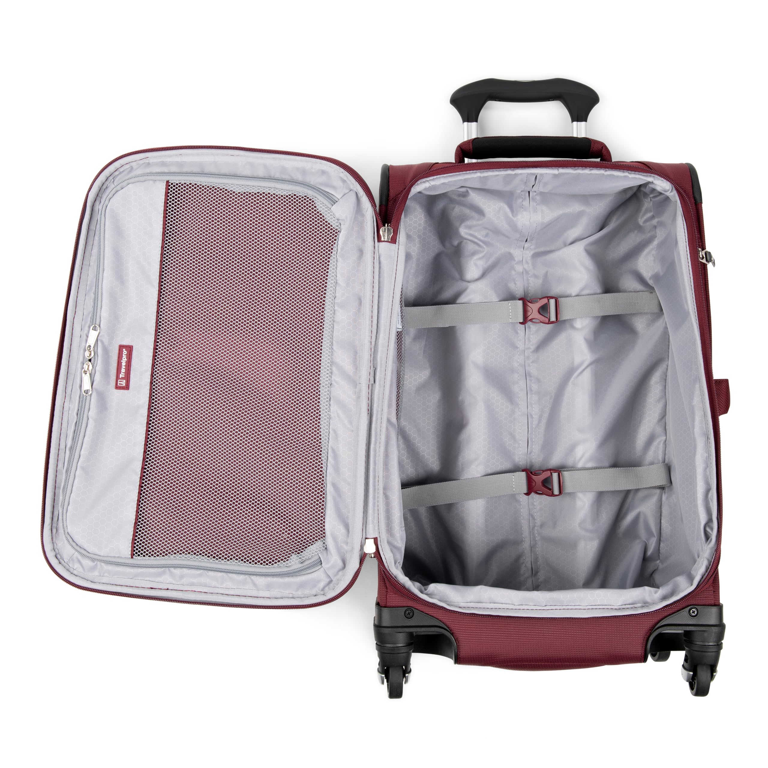 Travelpro Maxlite 5 Softside Expandable Luggage with 4 Spinner Wheels, Lightweight Suitcase, Men and Women Burgundy Compact Carry On 20 Inch U2