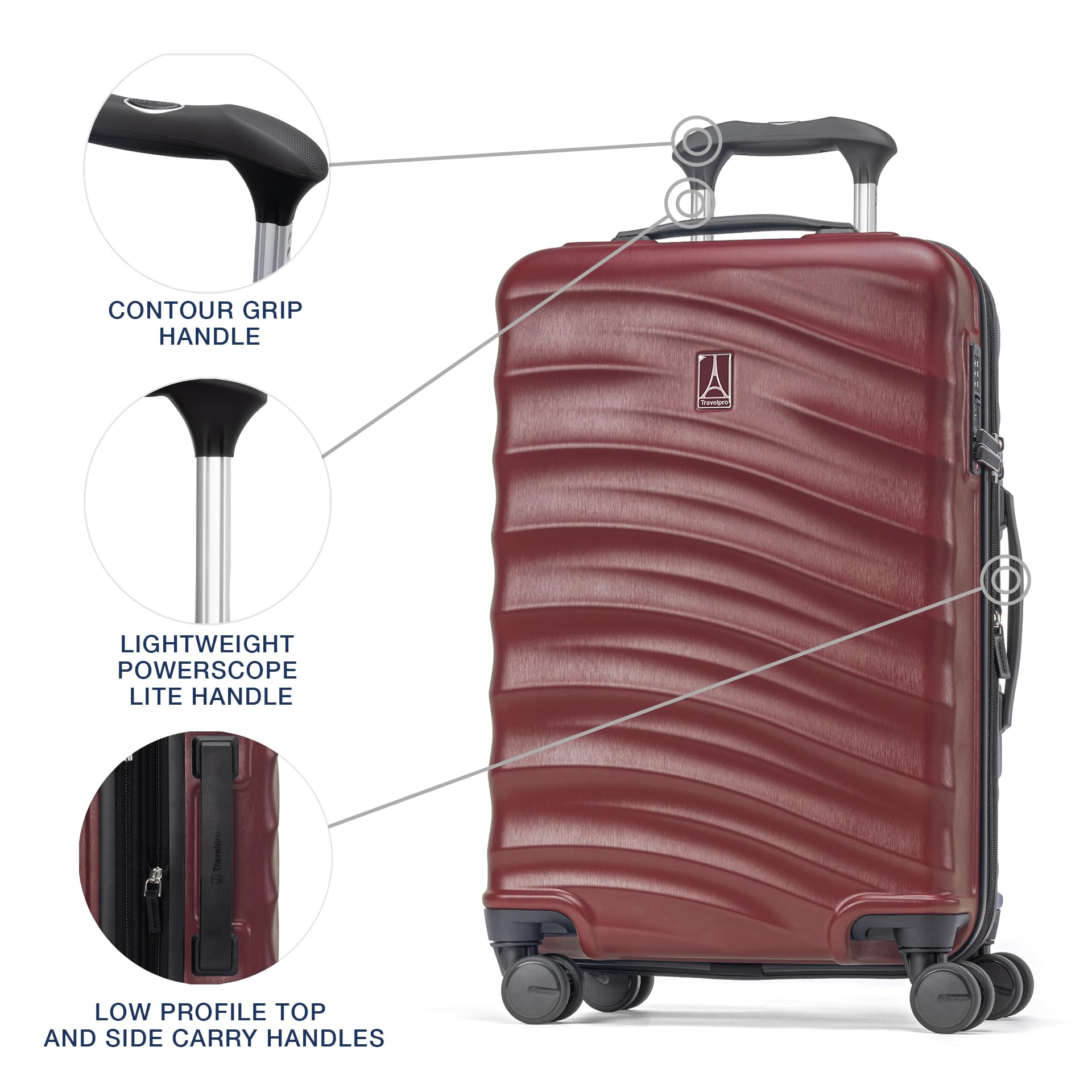 Travelpro Maxlite Air V2 Hardside Expandable Luggage, 8 Spinner Wheels, Lightweight Hard Shell Suitcase, TSA lock ( Cabernet , Carry On 21-Inch ) Cabernet Carry On 21 Inch U1