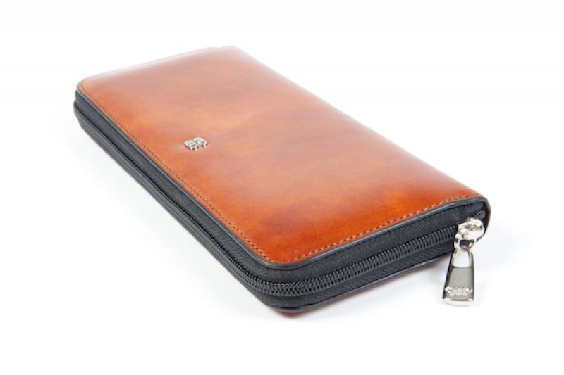 Bosca Old Leather Zip Around Wallet ( Amber Brown , One Size ) Amber Brown One Size U2