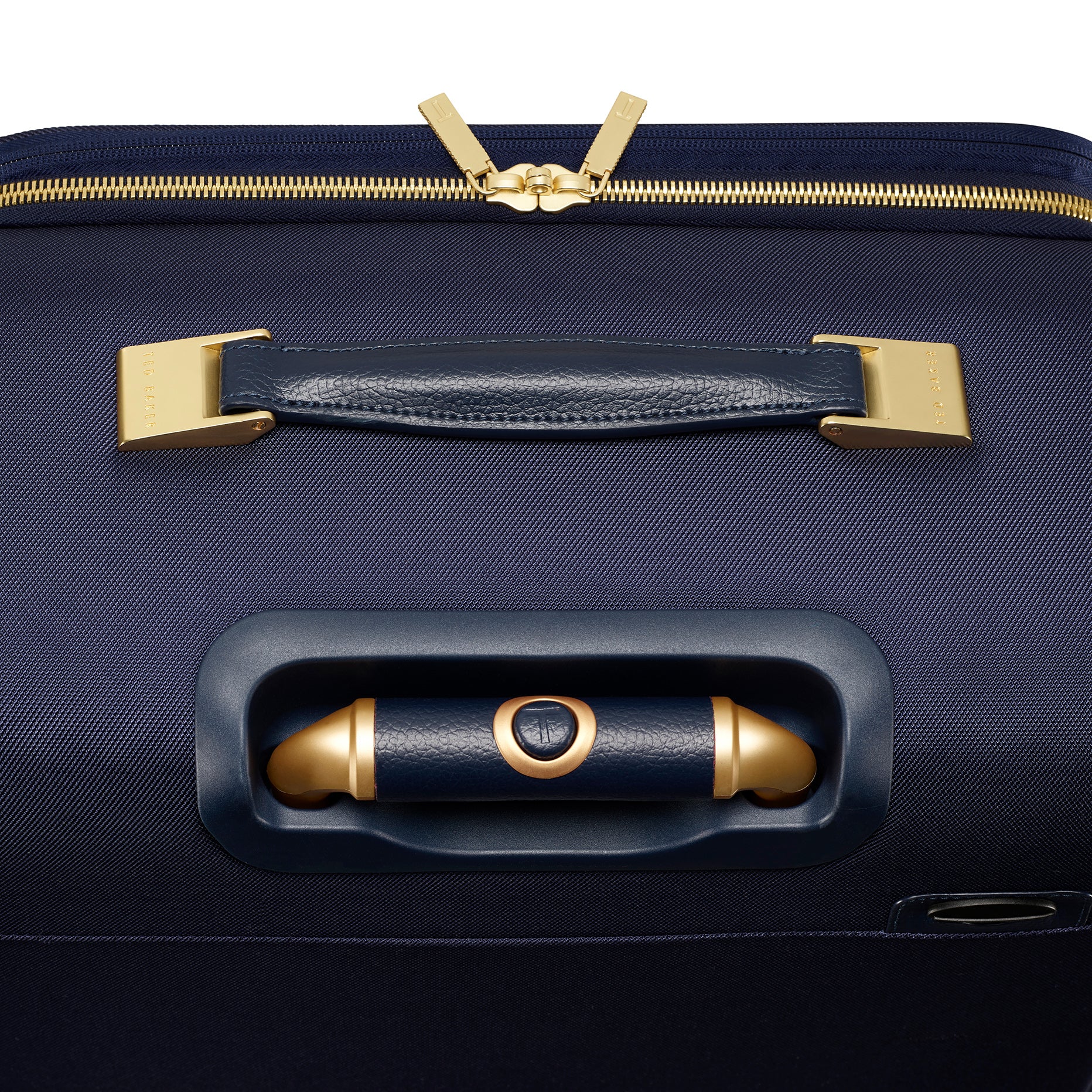 Ted Baker Albany Softside Lightweight Fashion Spinner Luggage Suitcase Navy Checked Large 29 Inch U1