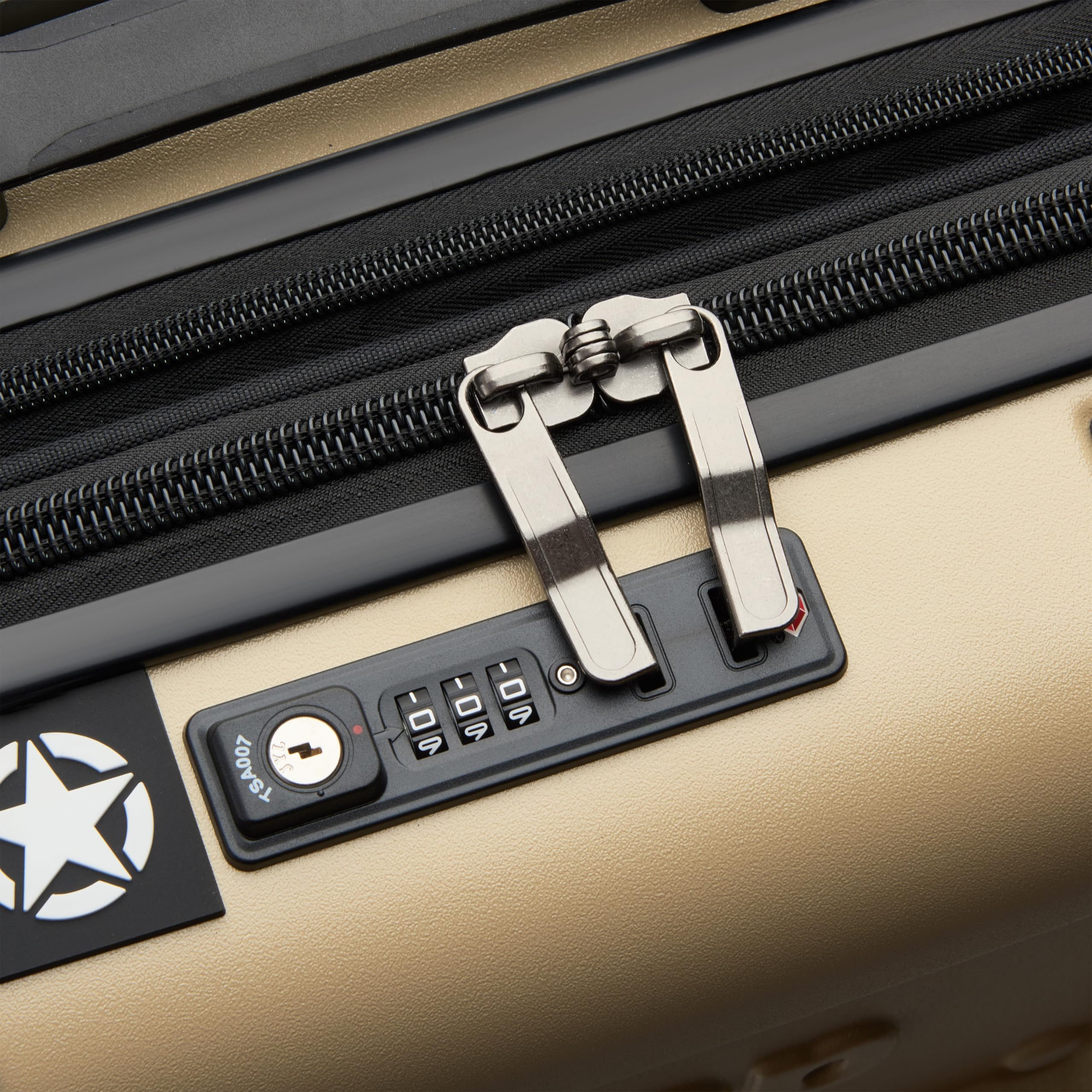 Jeep JH002B Hardside Expandable Luggage with Spinner Wheels ( Warm Sand , Carry-On 19 Inch ) Warm Sand Carry On 19 Inch U1
