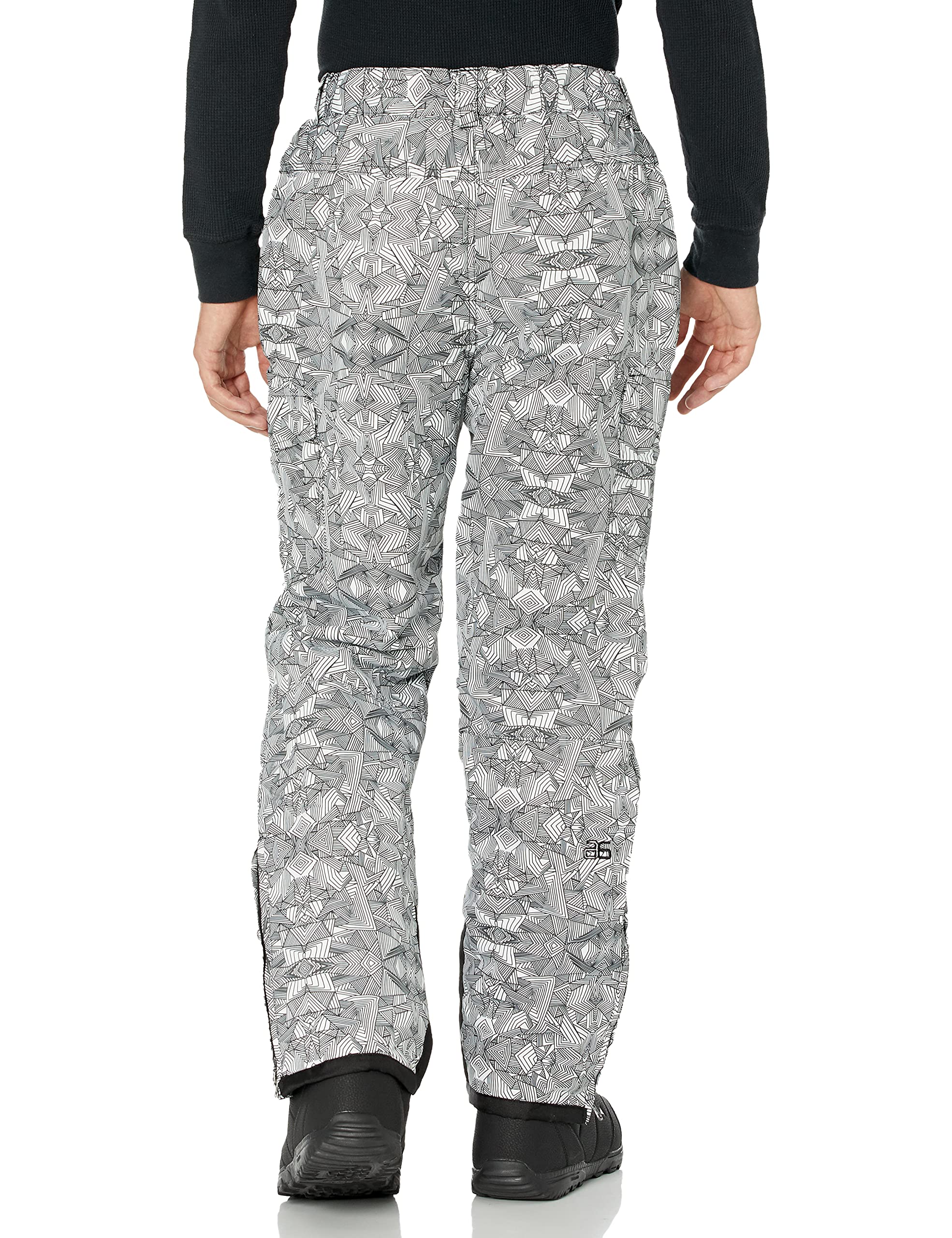 Arctix Men's Insulated Snowsports Cargo Pant ( Diamond Print White ,Large/32" Inseam ) Diamond Print White Large 32 Inseam U1
