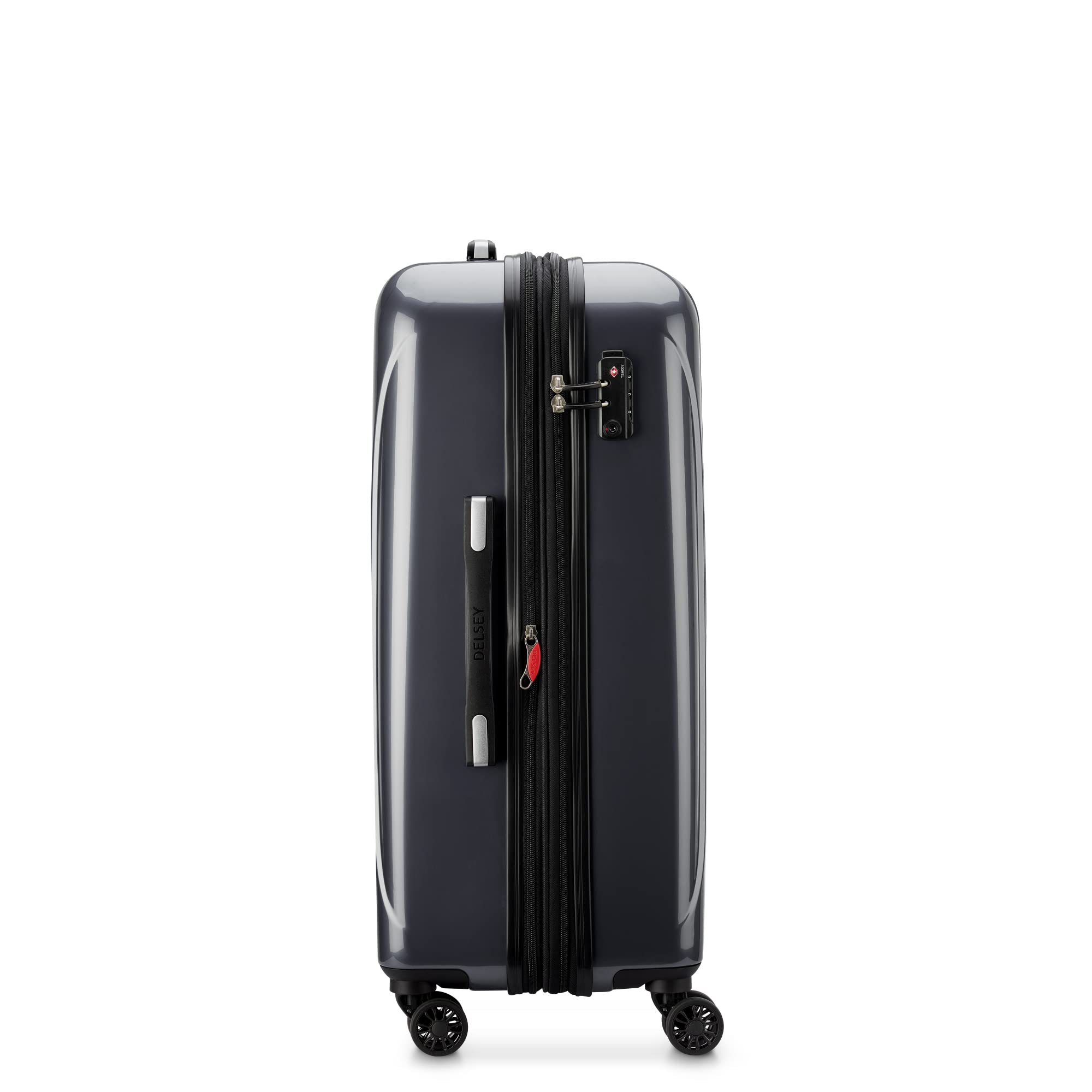 DELSEY Paris Helium Aero Hardside Expandable Luggage with Spinner Wheels Brushed Charcoal Checked Medium 25 Inch U3