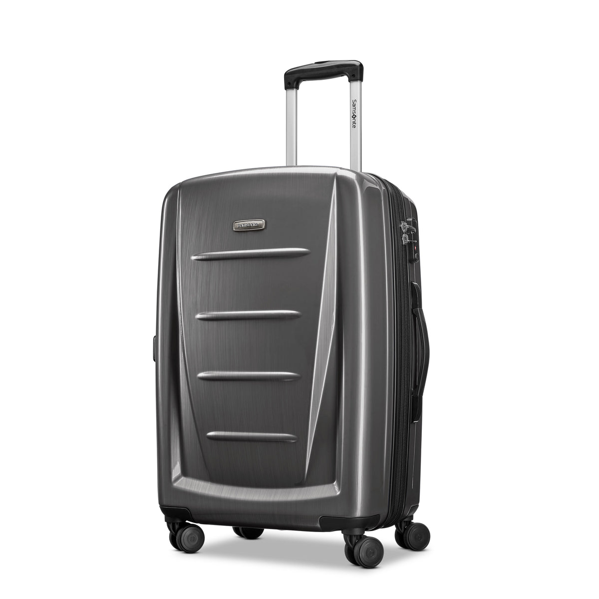 Samsonite Winfield 2 Hardside Luggage with 360 Spinner Wheels, TSA Lock, Airline Approved ( Charcoal , Checked-Medium 24-Inch ) Charcoal Checked Medium 24 Inch U5