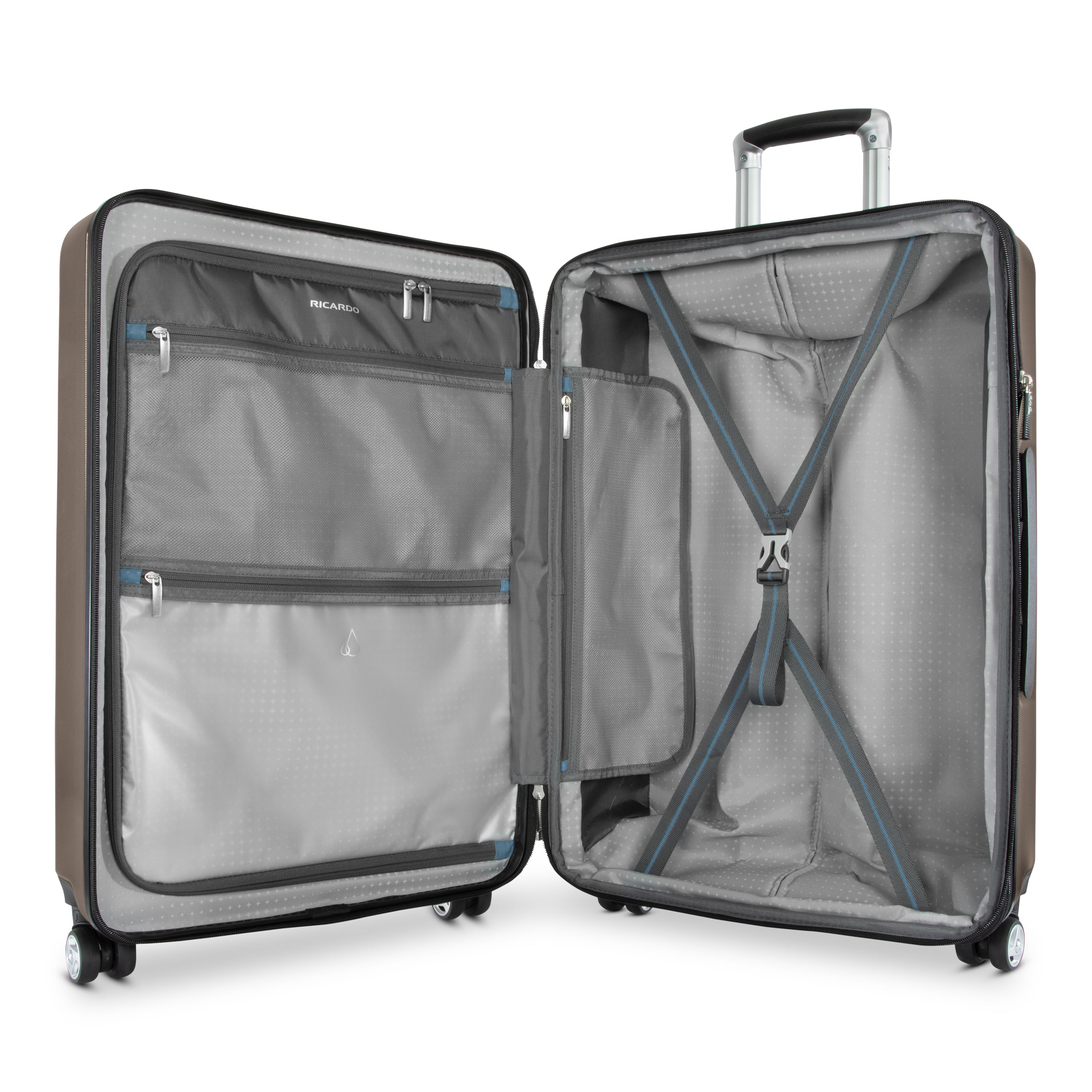 Ricardo Beverly Hills Melrose Hardside Expandable Luggage with Lightweight Construction for Smooth Traveling, Stylish, Durable, and Spacious, Men and Women ( Bronze , Check-In Medium 25-Inch ) Bronze Check In Medium 25 Inch U1