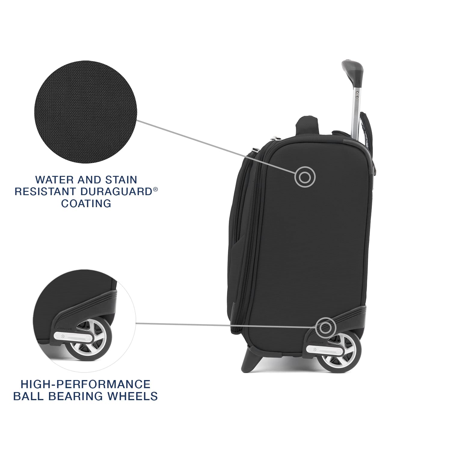 Travelpro Maxlite 5 Softside Lightweight Rolling Underseat Tote Upright 2 Wheel Bag, Men and Women ( Black , 16-Inch ) Black 16 Inch U33