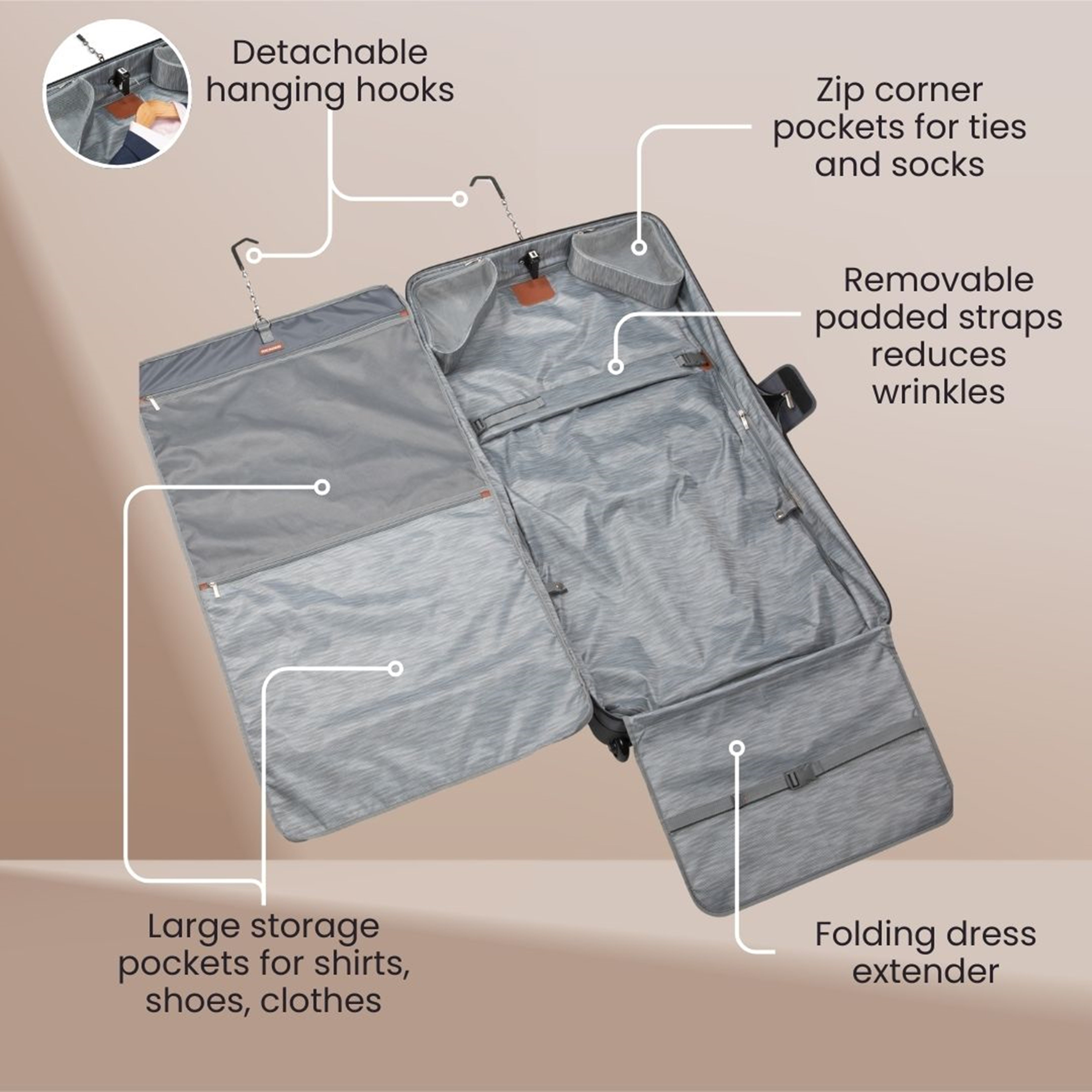 Ricardo Beverly Hills Montecito 2.0 Softside Rolling Garment Bag, Grey ( Grey , One Size ) Grey One Size U1