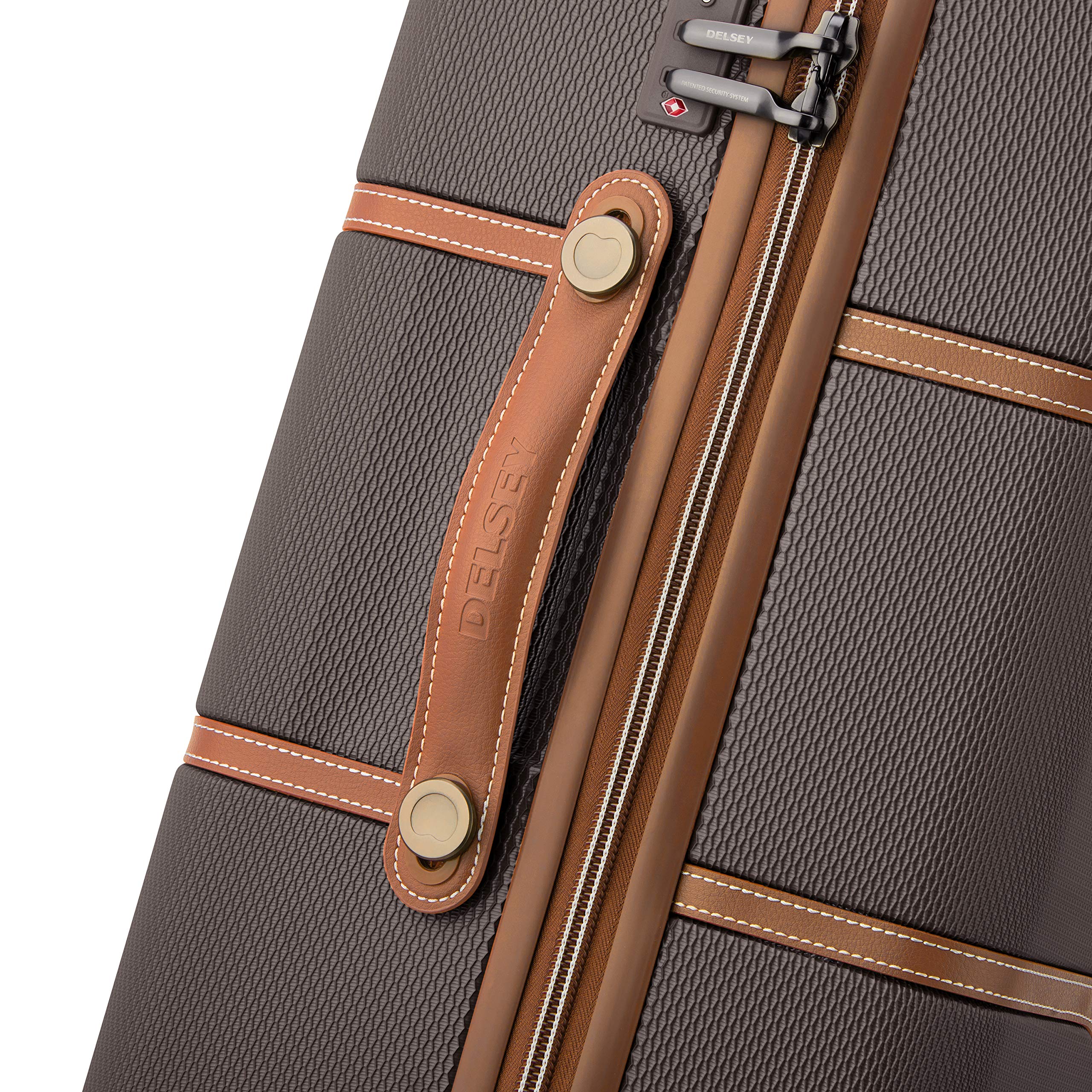 DELSEY Paris Chatelet Hardside Luggage with Spinner Wheels ( Chocolate Brown , Checked-Medium 24 Inch ) Chocolate Brown Checked Medium 24 Inch U6