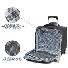Travelpro Maxlite 5 Softside Lightweight Rolling Underseat Tote Upright 2 Wheel Bag, Men and Women Black 16 Inch U21