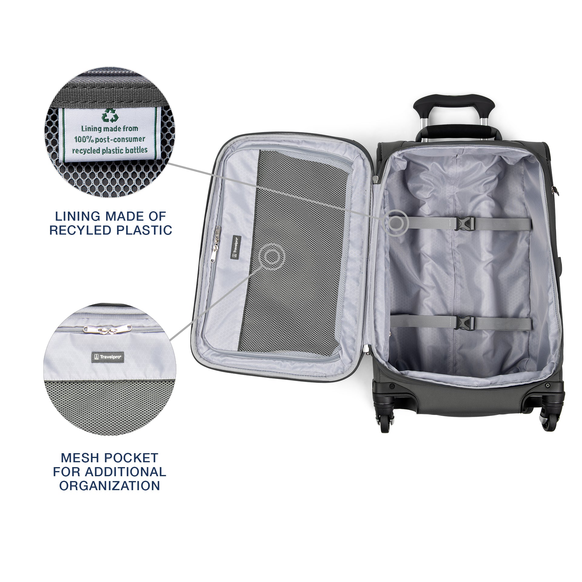 Travelpro Maxlite 5 Softside Expandable Luggage with 4 Spinner Wheels, Lightweight Suitcase, Men and Women Shadow Grey Carry On 21 Inch U45