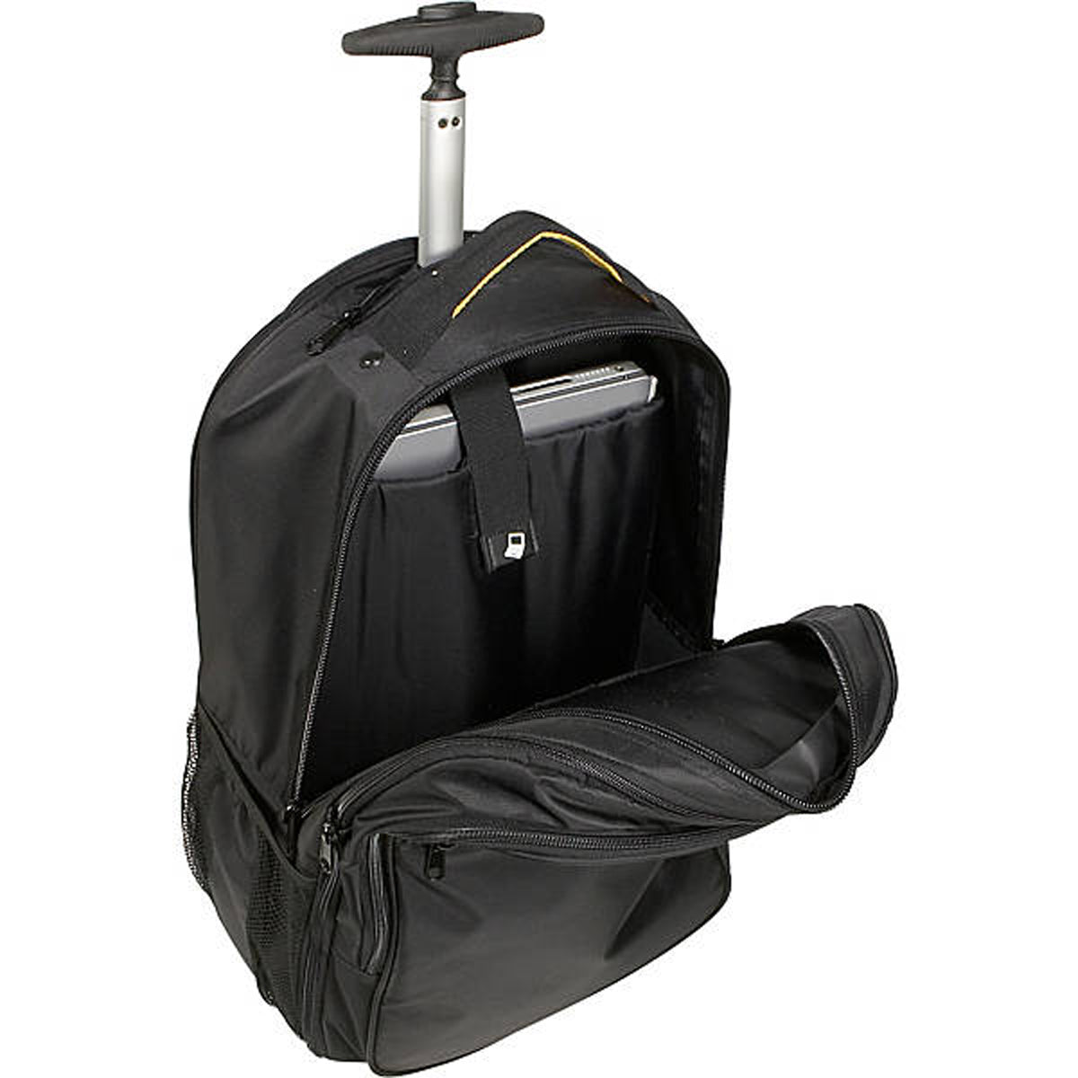 A.Saks EXPANDABLE Trolley Laptop Backpack ( Black , One Size ) Black One Size U2