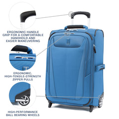 Travelpro Maxlite 5 Softside Expandable Upright 2 Wheel Luggage, Lightweight Suitcase, Men and Women Azure Blue Carry On 22 Inch U3