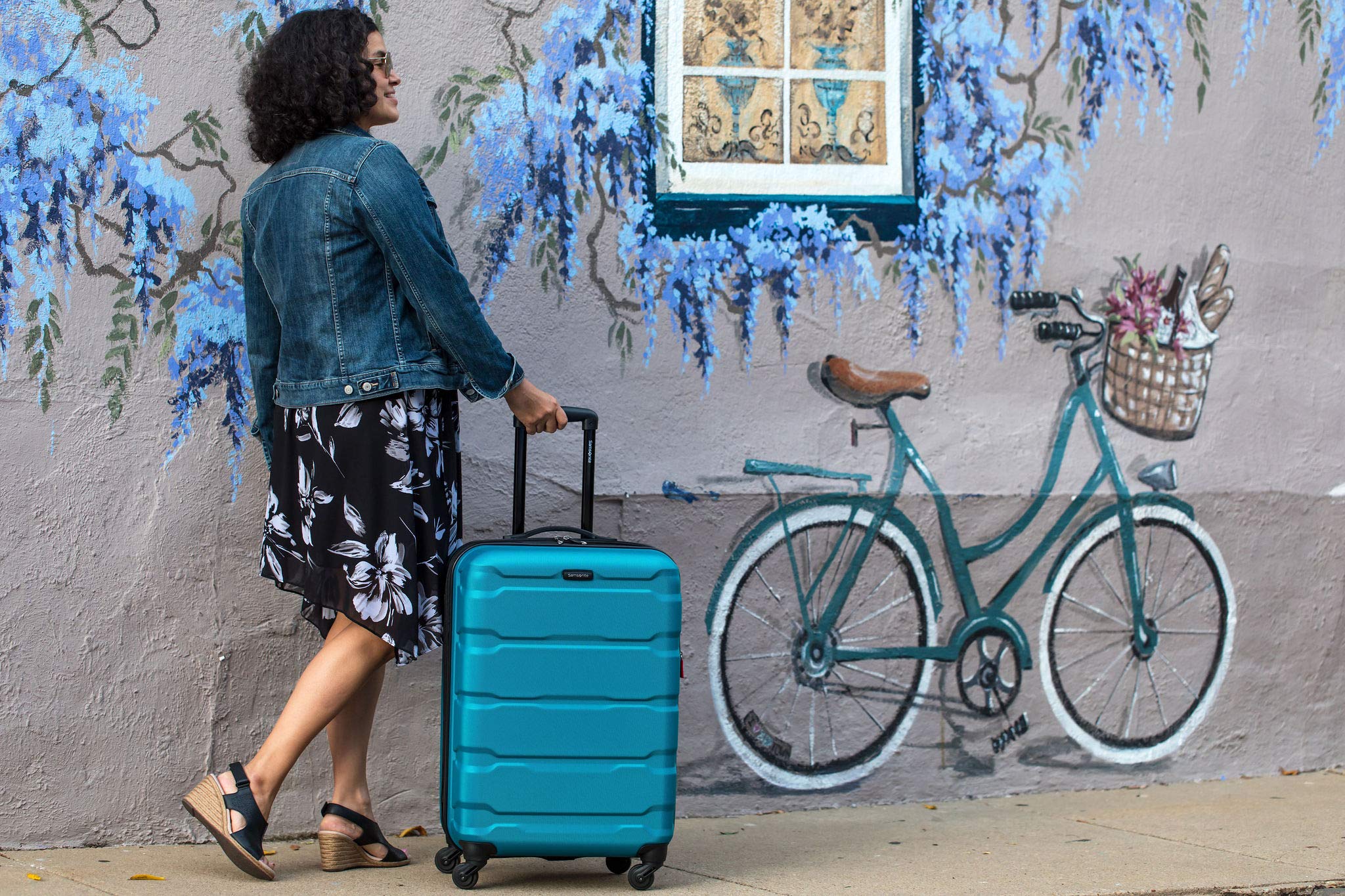 Samsonite Omni Pc Hardside Expandable Luggage with Spinner Wheels Caribbean Blue Carry On 20 Inch U19