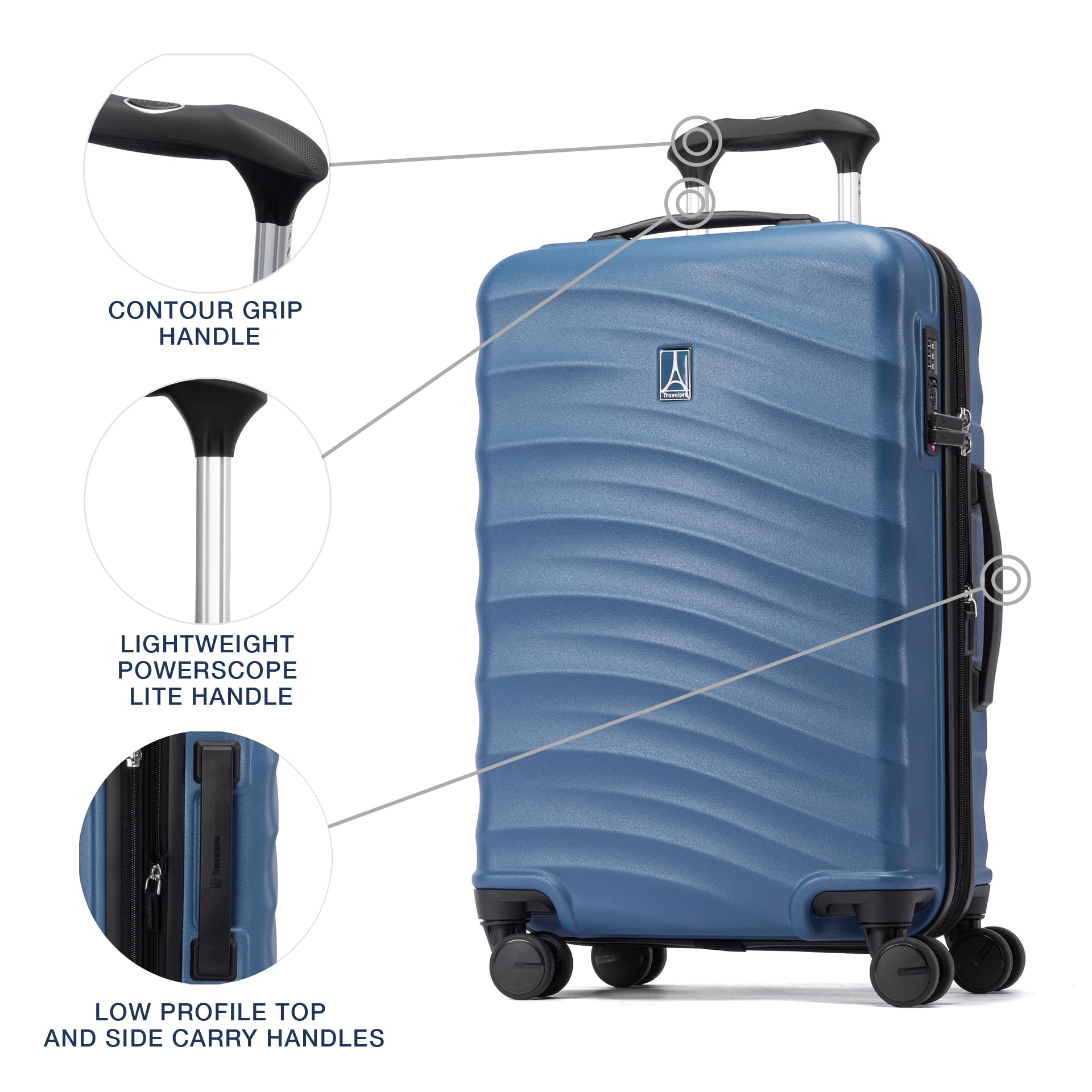 Travelpro Maxlite Air V2 Hardside Expandable Luggage, 8 Spinner Wheels, Lightweight Hard Shell Suitcase, TSA lock ( Ensign Blue , Carry On 21-Inch ) Ensign Blue Carry On 21 Inch U6
