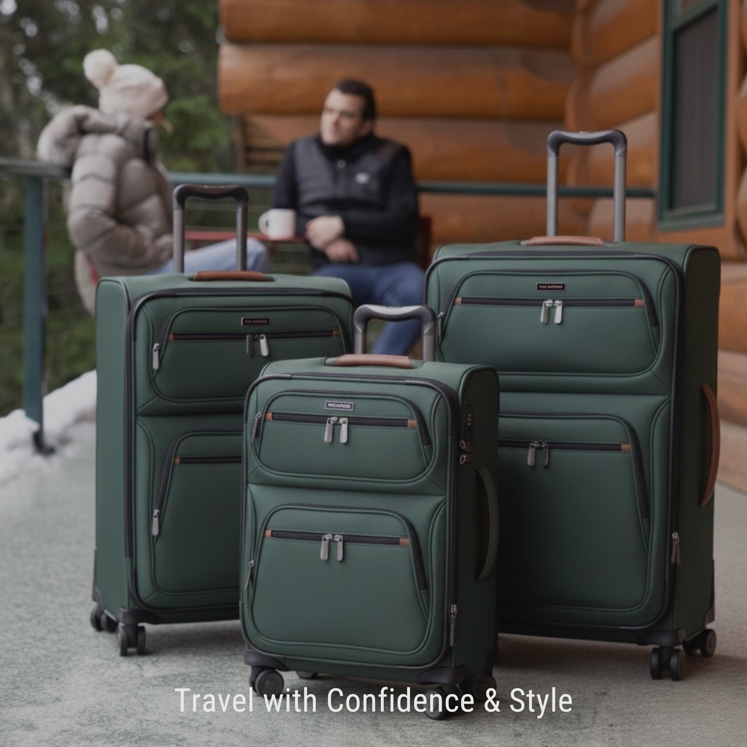 Ricardo Beverly Hills Montecito 3.0 Softside Luggage Collection  Expandable Suitcases with Wheels and TSA Lock, 29" Large Check-In ( Hunter Green , 29-inch Large Check-in ) Hunter Green 29 Inch Large Check In U1