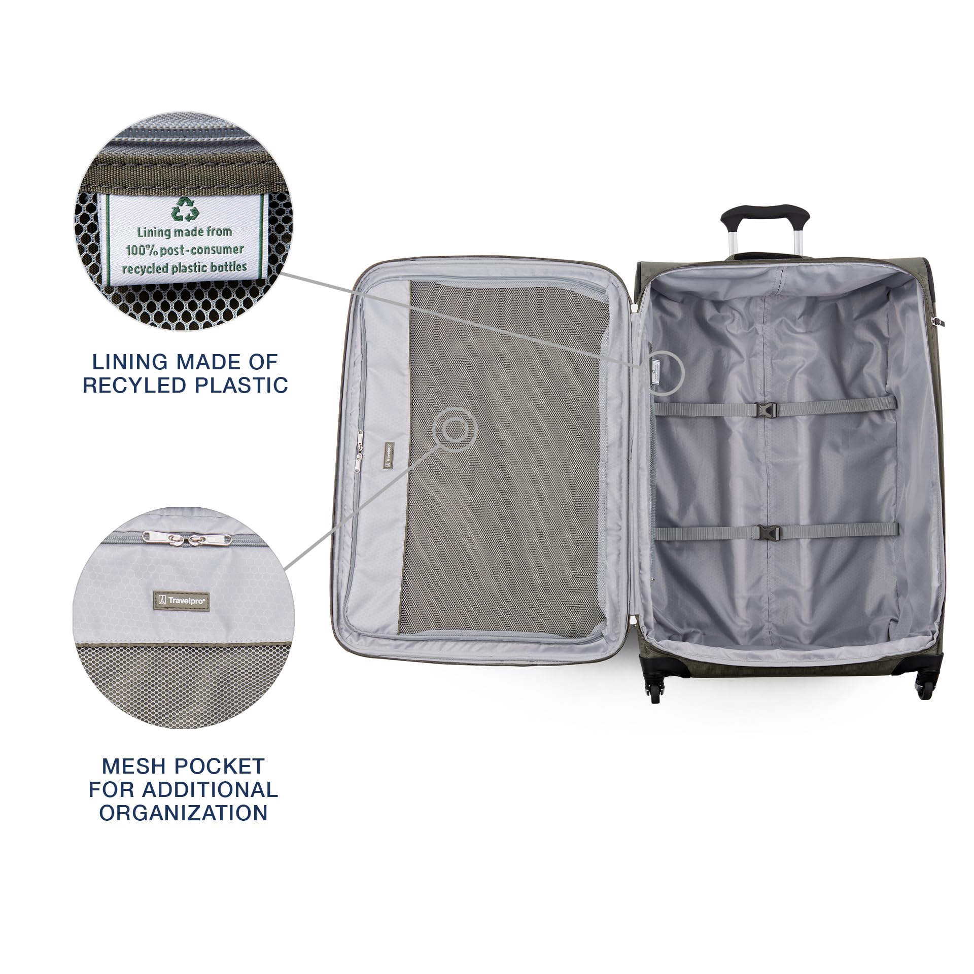 Travelpro Maxlite 5 Softside Expandable Luggage with 4 Spinner Wheels, Lightweight Suitcase, Men and Women ( Slate Green , Checked-Large 29-Inch ) Slate Green Checked Large 29 Inch U8