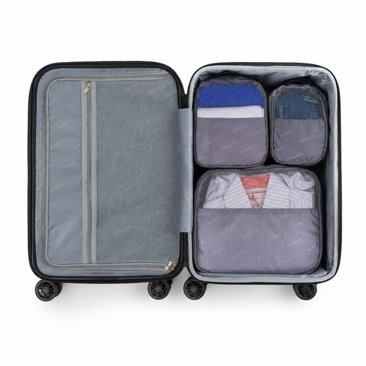 NONSTOP New York Elite Luggage Expandable Lightweight Spinner Wheels hard side shell Travel Suitcase Set, TSA Lock, Double USB Port, 3 packing cubes ( Cabernet , 6-Piece Set ) Cabernet 6 Piece Set U1