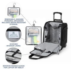 Travelpro Crew Classic Lightweight Softside Luggage, Rolling Underseat Carry on Bag, 14" Laptop or Tablet Sleeve, Men and Women, 17-Inch ( Black , 17-Inch ) Black 17 Inch U1