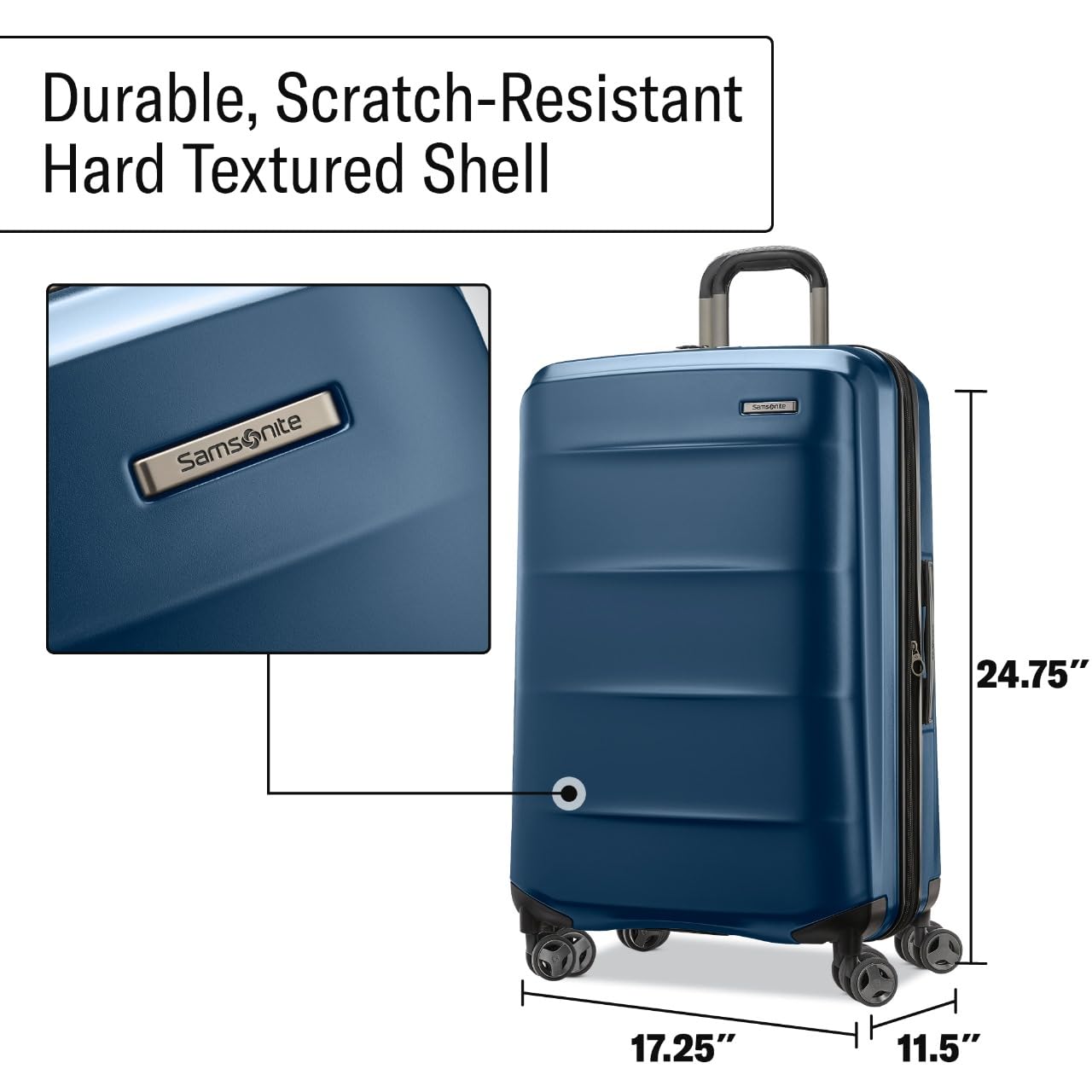Samsonite Octiv Hardside Spinner ( Blue Denim , Check-Medium 24 ) Blue Denim Check Medium 24 U7