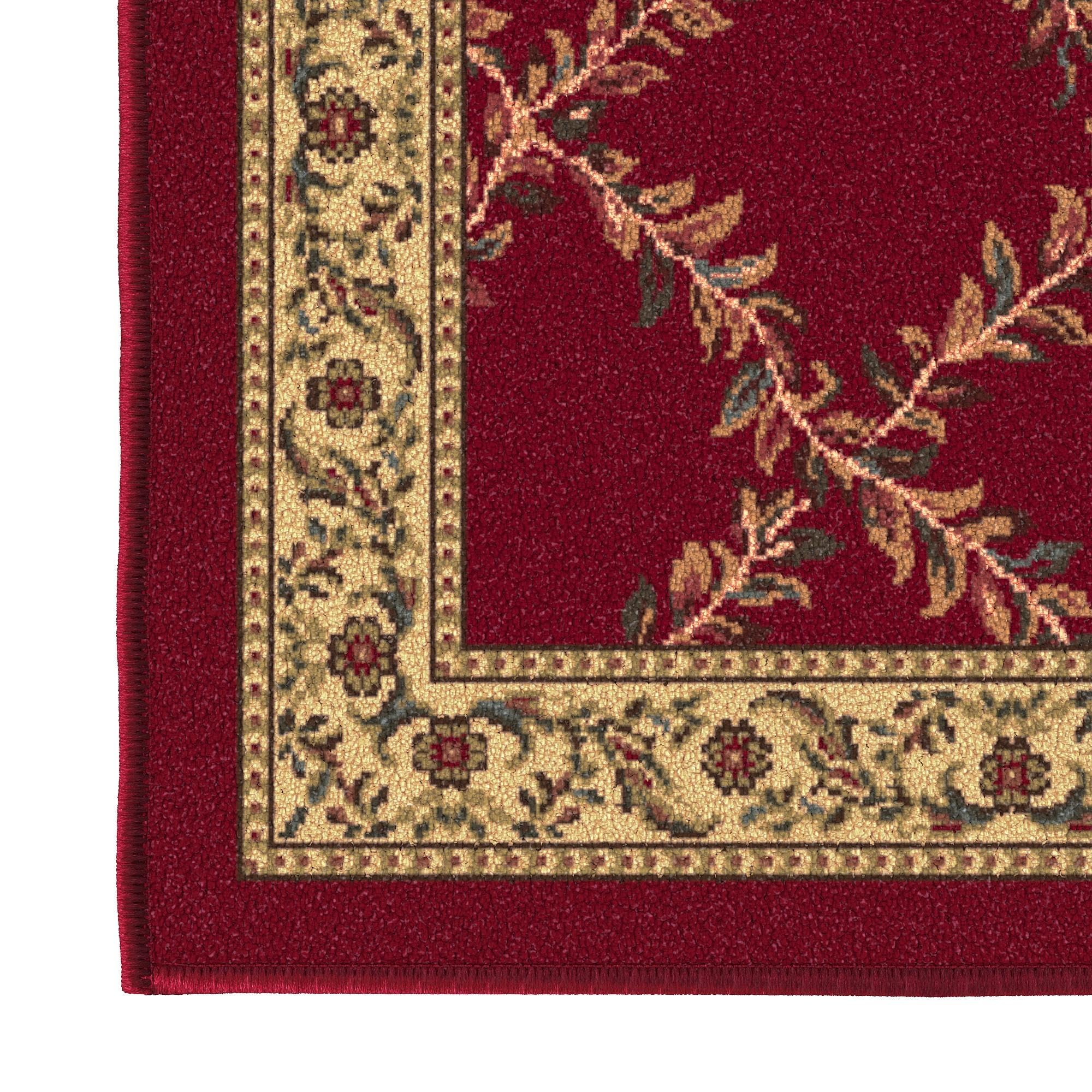 Ottomanson 3'3" x 5' Rugs for Living Room Trellis Area Rug for Bedroom - Non Slip Durable Large Floor Carpet for High Traffic Areas - Indoor Rug for Dining Room Kitchen Kids Playroom, Red Red 2140 3'3" x 5' (Area Rug) U1