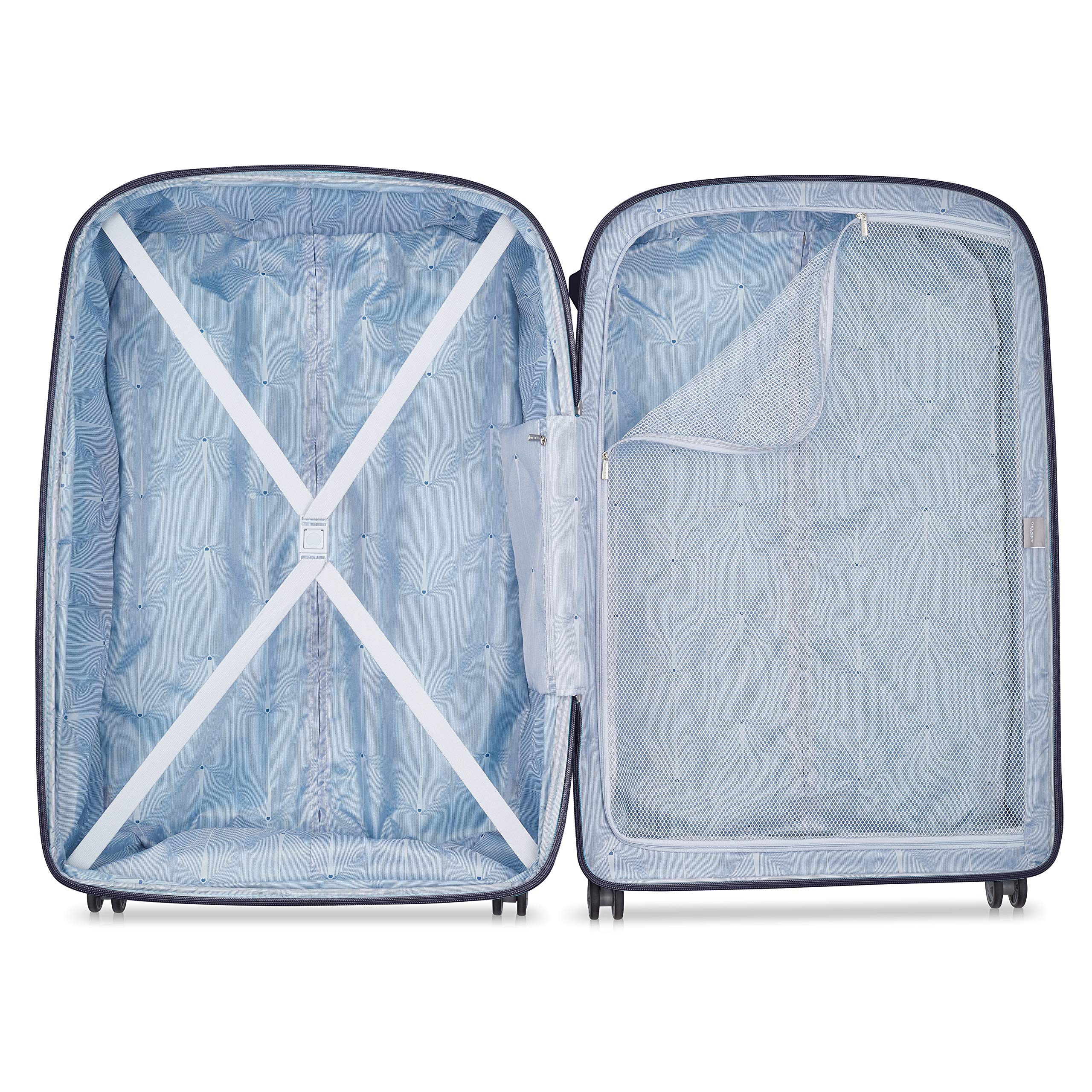 DELSEY Paris Clavel Hardside Expandable Luggage with Spinner Wheels ( BLUE JEAN , Checked-Large 30 Inch ) BLUE JEAN Checked Large 30 Inch U6