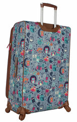 Lily Bloom Design Pattern 28" Luggage Softside Expandable With Double Spinner Wheels, Large Lightweight Suitcase Checked Bag For Women Night Owl 28in U1