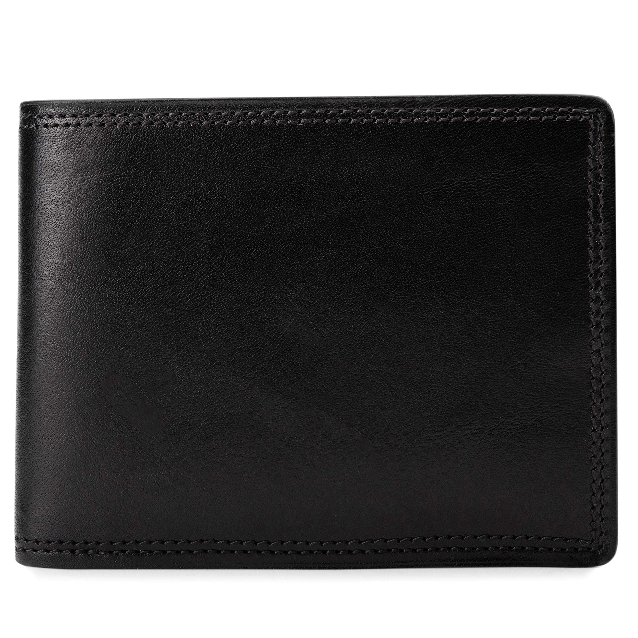 Bosca Men's Leather Wallet – Full Grain Italian Dolce Leather Wallet For Men, 8 Card Slots, Bifold, Gift-Ready Packaging, Black Black One Size Fits All U1