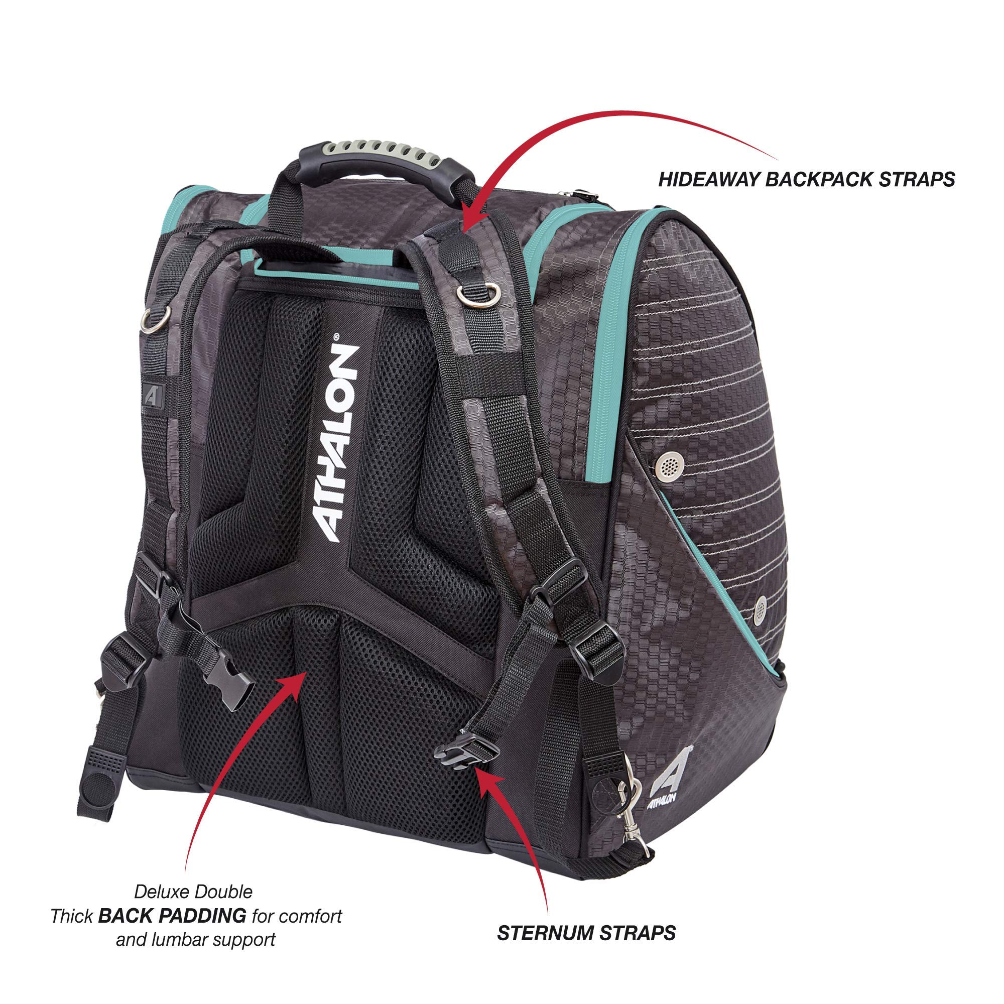 Athalon Everything Ski Boot Bag and Backpack Plus– Ski - Snowboard – Holds Everything – (Ski Boots, Helmet, Goggles, Gloves) ( Indigo/Aztec , One Size ) Indigo/Aztec One Size U2