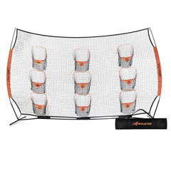 Football Throwing Net | Portable Football Gear | Quarterback Throwing Practice Net | Improve Passing Accuracy | 12ft x 8ft with 9 Pockets [Carry Bag Included] U1