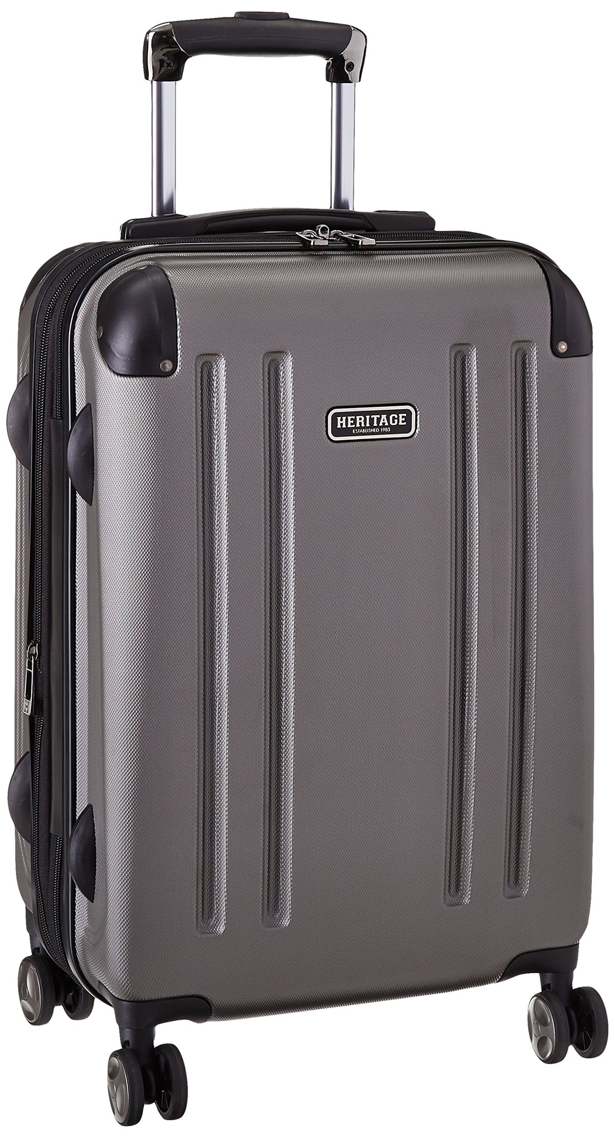 Heritage Travelware O'Hare 20" Hardside Expandable 8-Wheel Spinner Carry-on Luggage, Silver U1