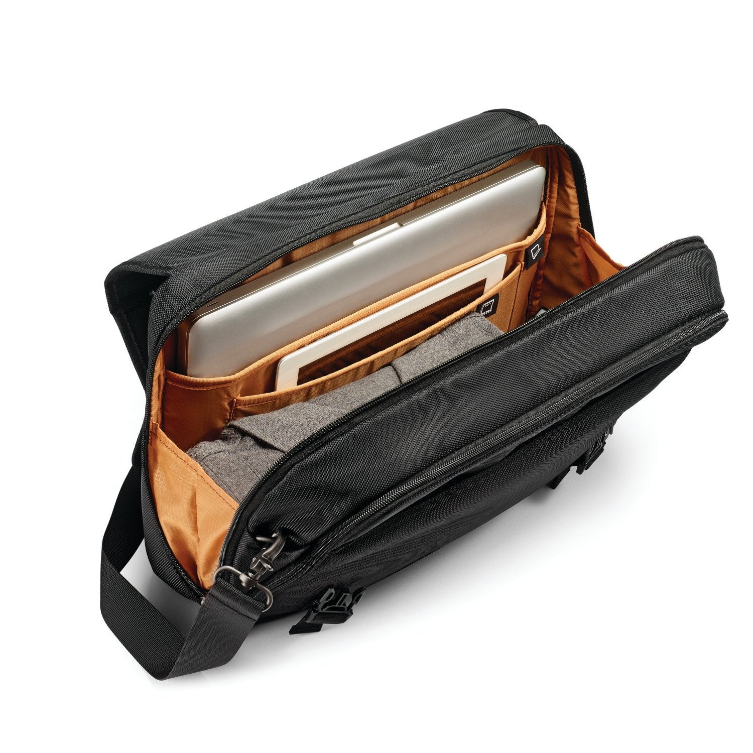 Samsonite Kombi Flapover Briefcase ( Black/Brown ) Black/Brown  U2