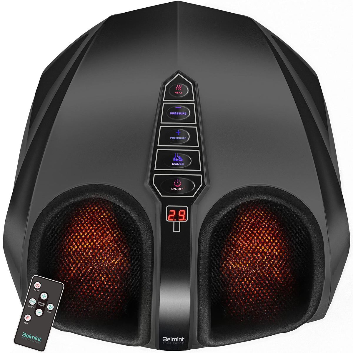 Belmint Foot Massager Machine - Shiatsu Foot Massager with Heat, Deep-Kneading Foot Massager for Plantar Fasciitis, Neuropathy - Unique Gifts for Him Her/Women & Men, Fathers Day Gift Idea Black  U4