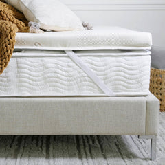 Saatva Graphite Memory Foam Mattress Topper - 3” Memory Foam Layer - Enhanced Comfort & Cooling - Queen White Queen U1