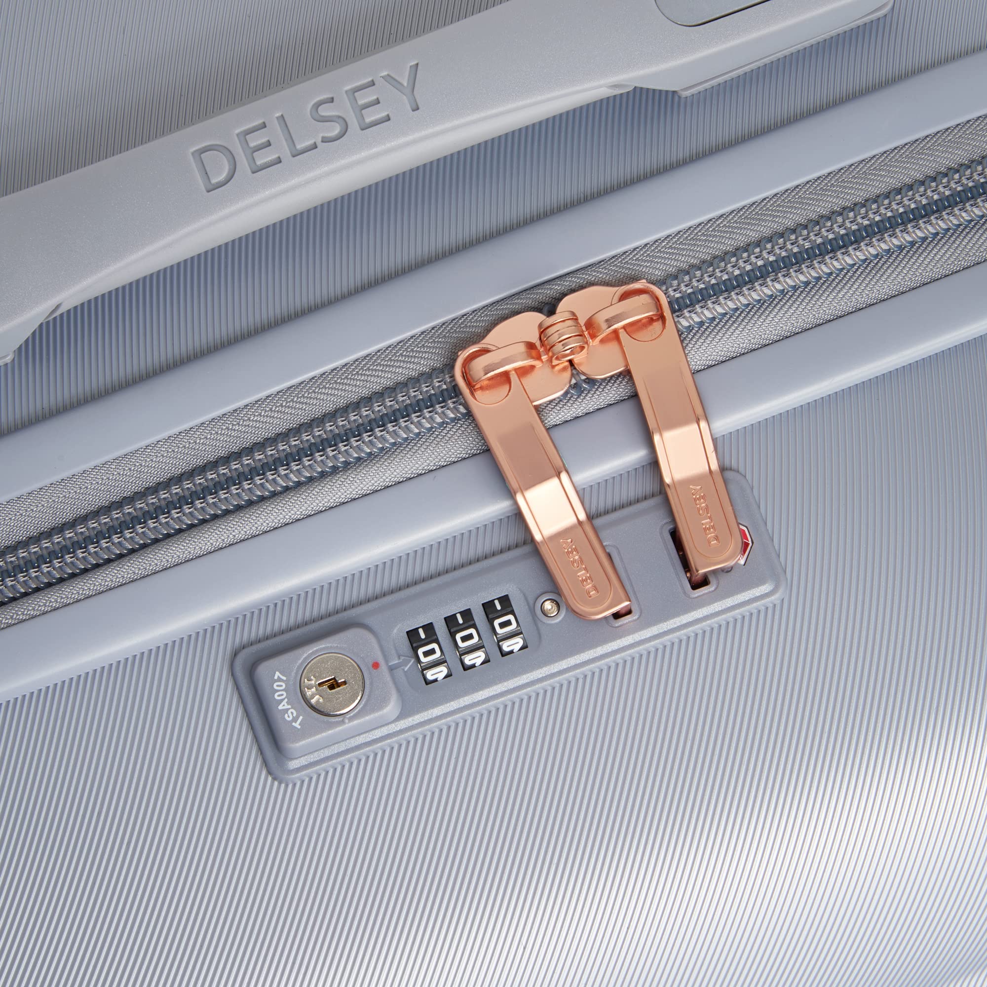 DELSEY PARIS Cruise 3.0 Hardside Expandable Luggage with Spinner Wheels, Platinum, Checked 26 Inch Trunk U1