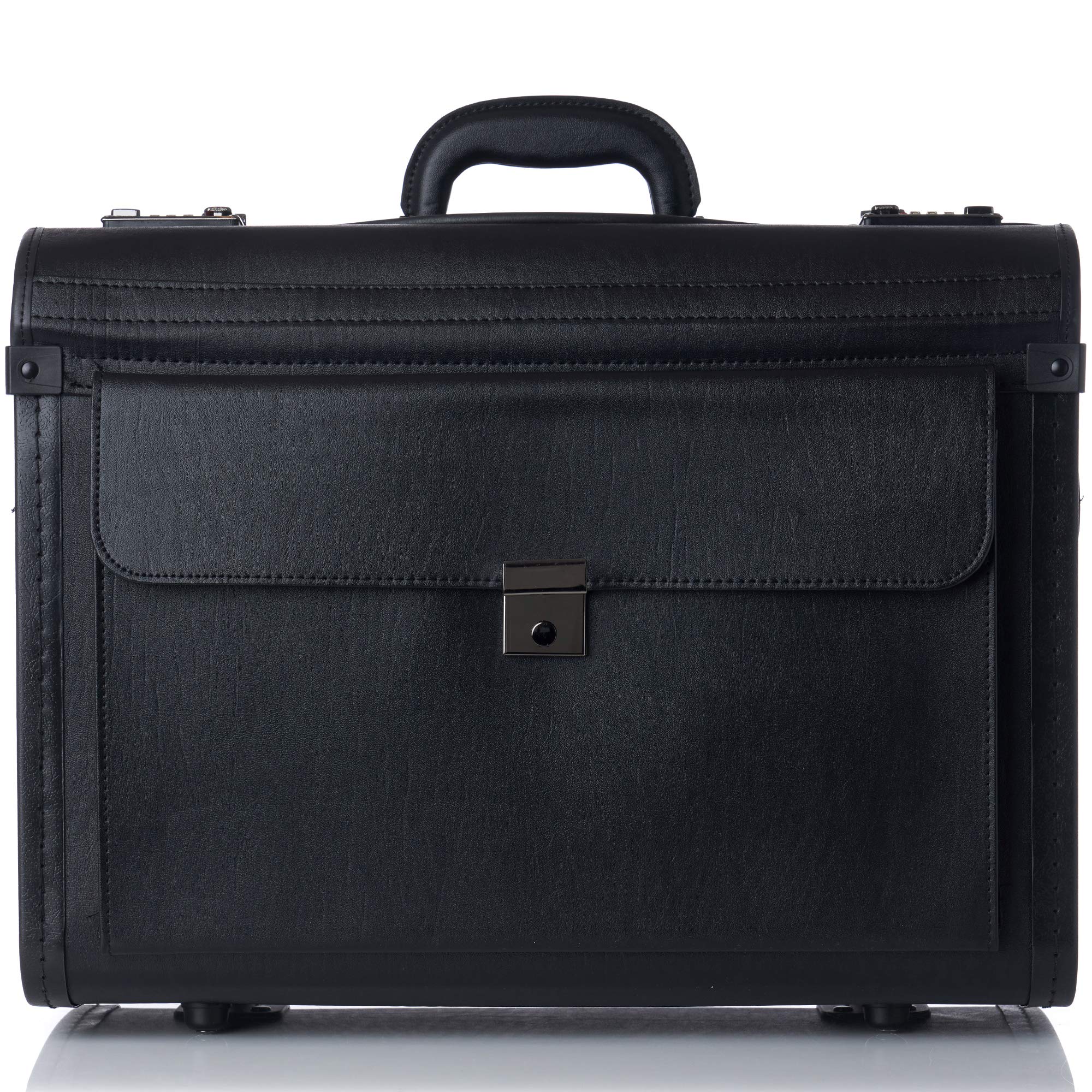 Alpine Swiss Rolling 17" Laptop Briefcase on Wheels Attache Lawyers Case Legal Size Black One Size U1