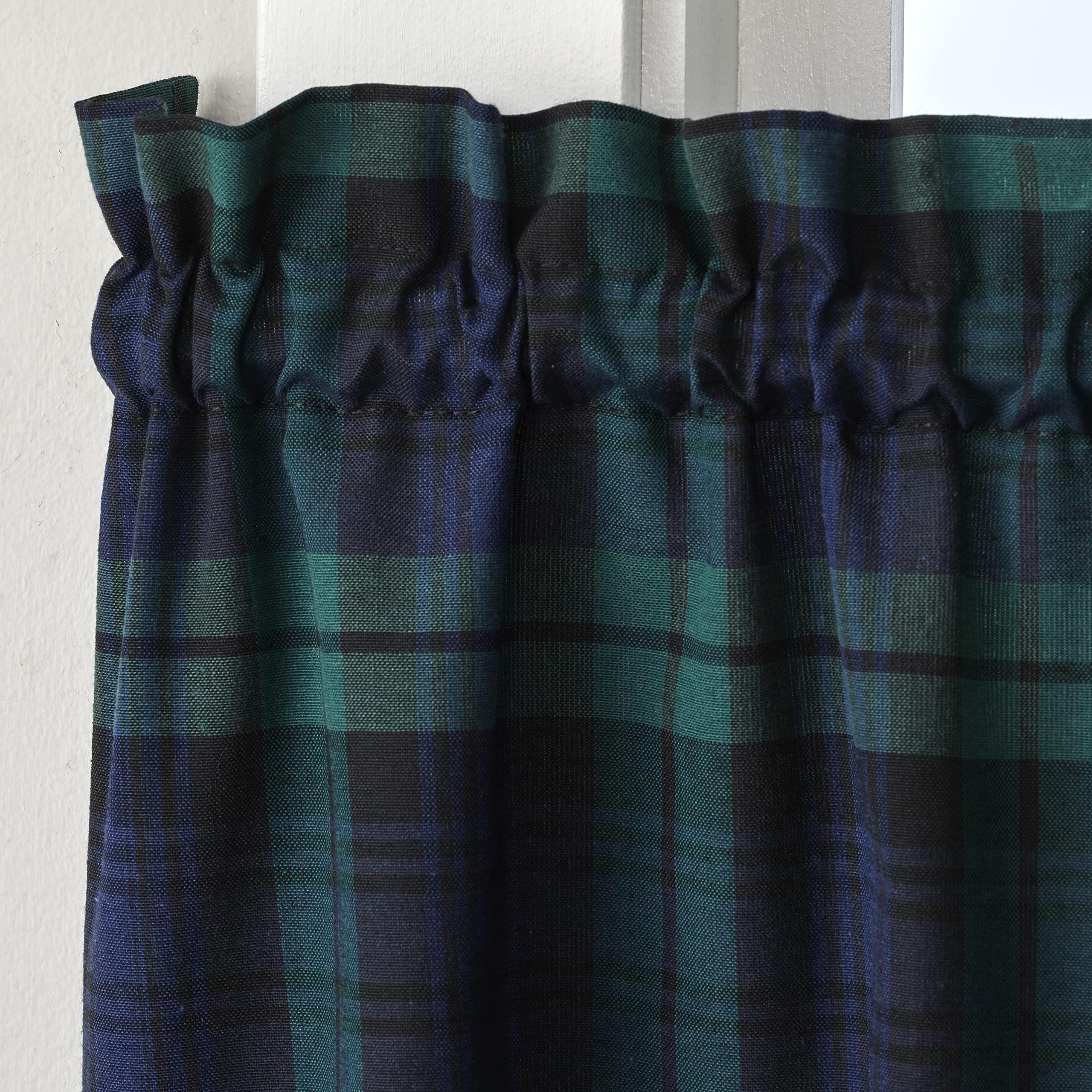 SKL Home Hearthside Plaid Valance, 58x13, Green/Navy Green/Navy 58x13 U1