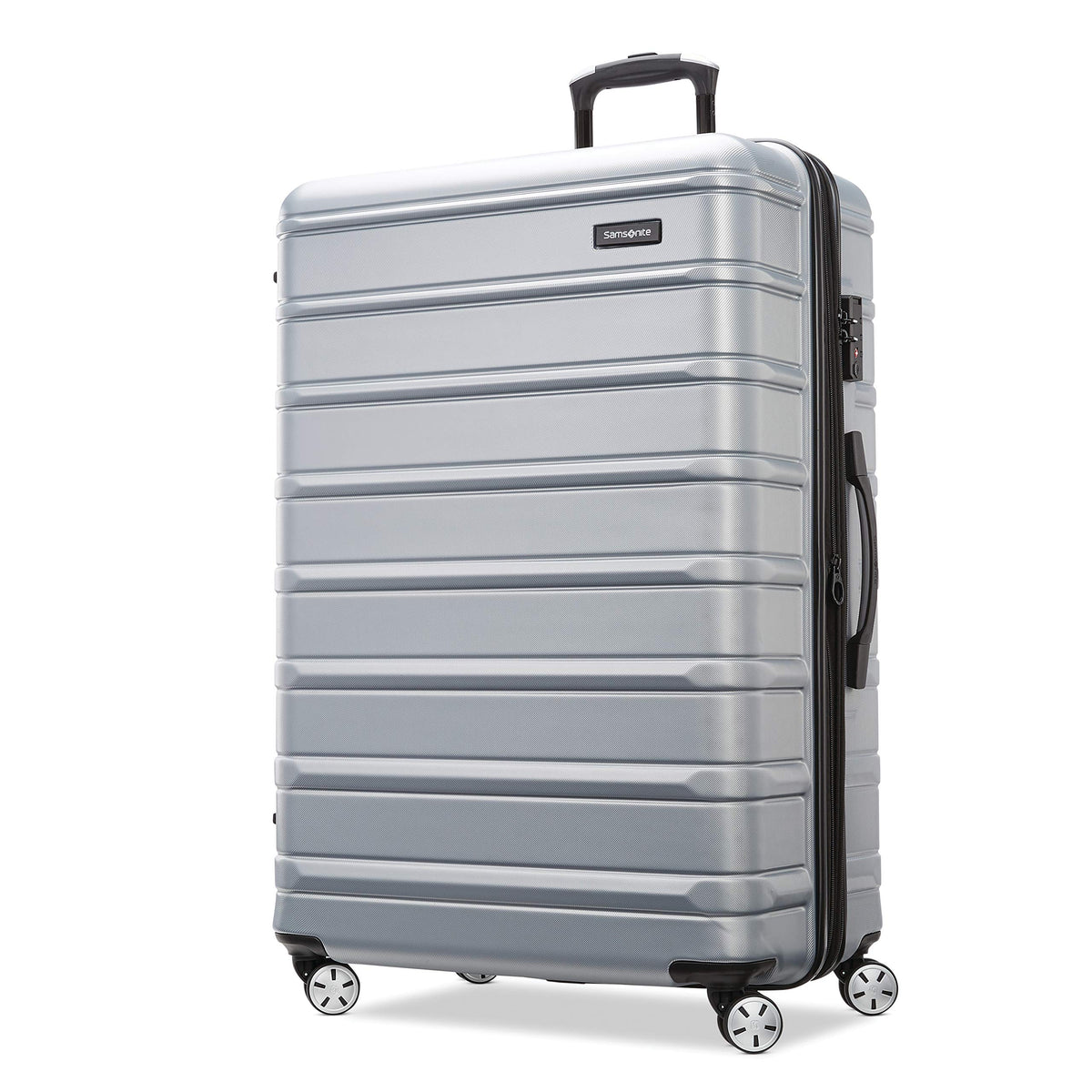 Samsonite Omni 2 Hardside Expandable Luggage with Spinners, Arctic Silver, Checked-Large 28-Inch U1