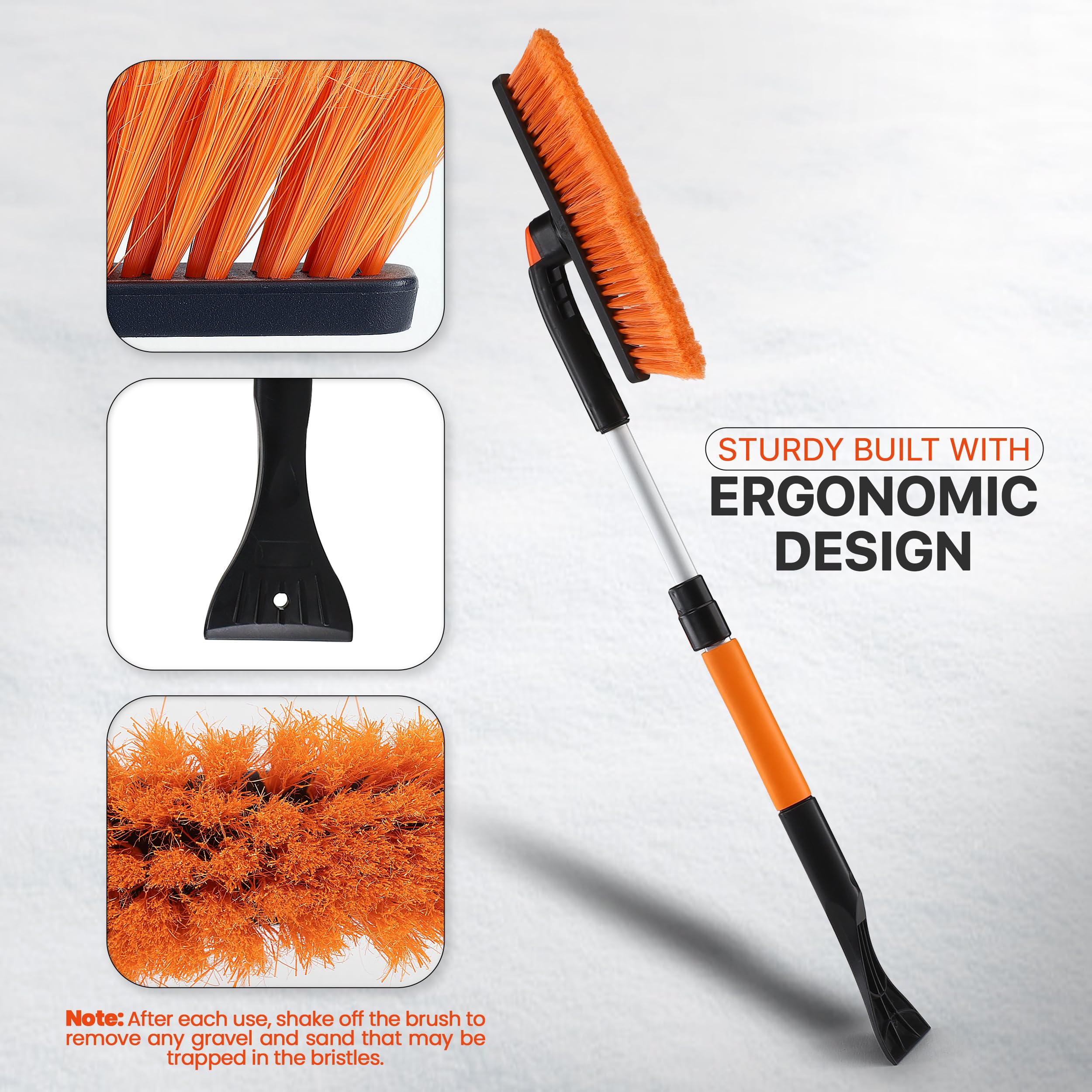 Utopia Home 31" to 37” Extendable Snow Brush for Car and Ice Scrapers for Car Windshield, 360° Rotation Brush Head Snow Broom for Truck and SUVs with Ergonomic Foam Grip   U1