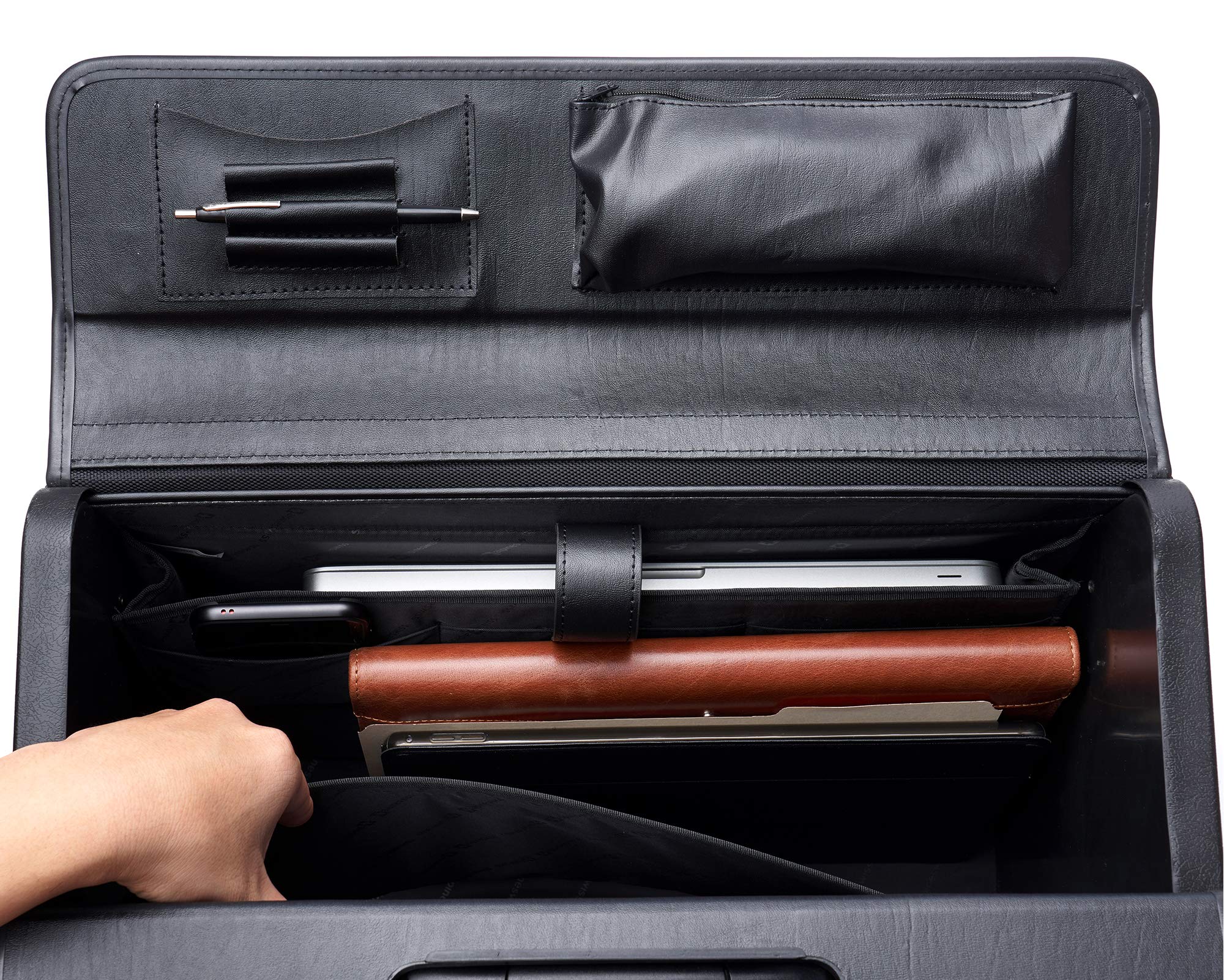 Alpine Swiss Rolling 17" Laptop Briefcase on Wheels Attache Lawyers Case Legal Size Black One Size U1