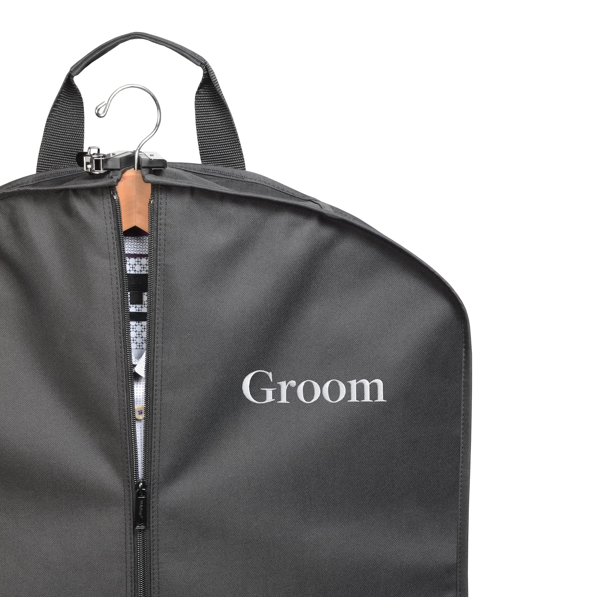WallyBags® 40” Deluxe Groom Tux and Suit Garment Bag with two pockets Black - G3 40-Inch U1