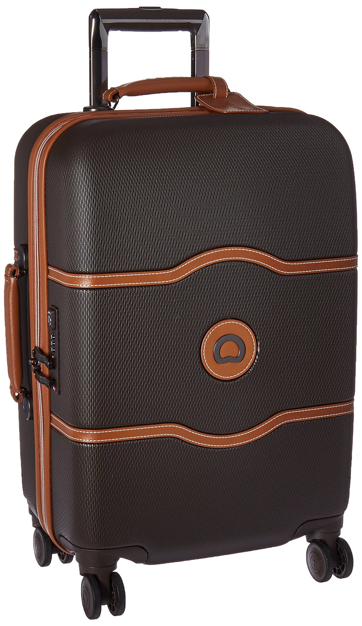 DELSEY Paris Chatelet Air 2.0 Hardside Luggage with Spinner Wheels Chocolate Brown Carry On 21 Inch With Brake U7