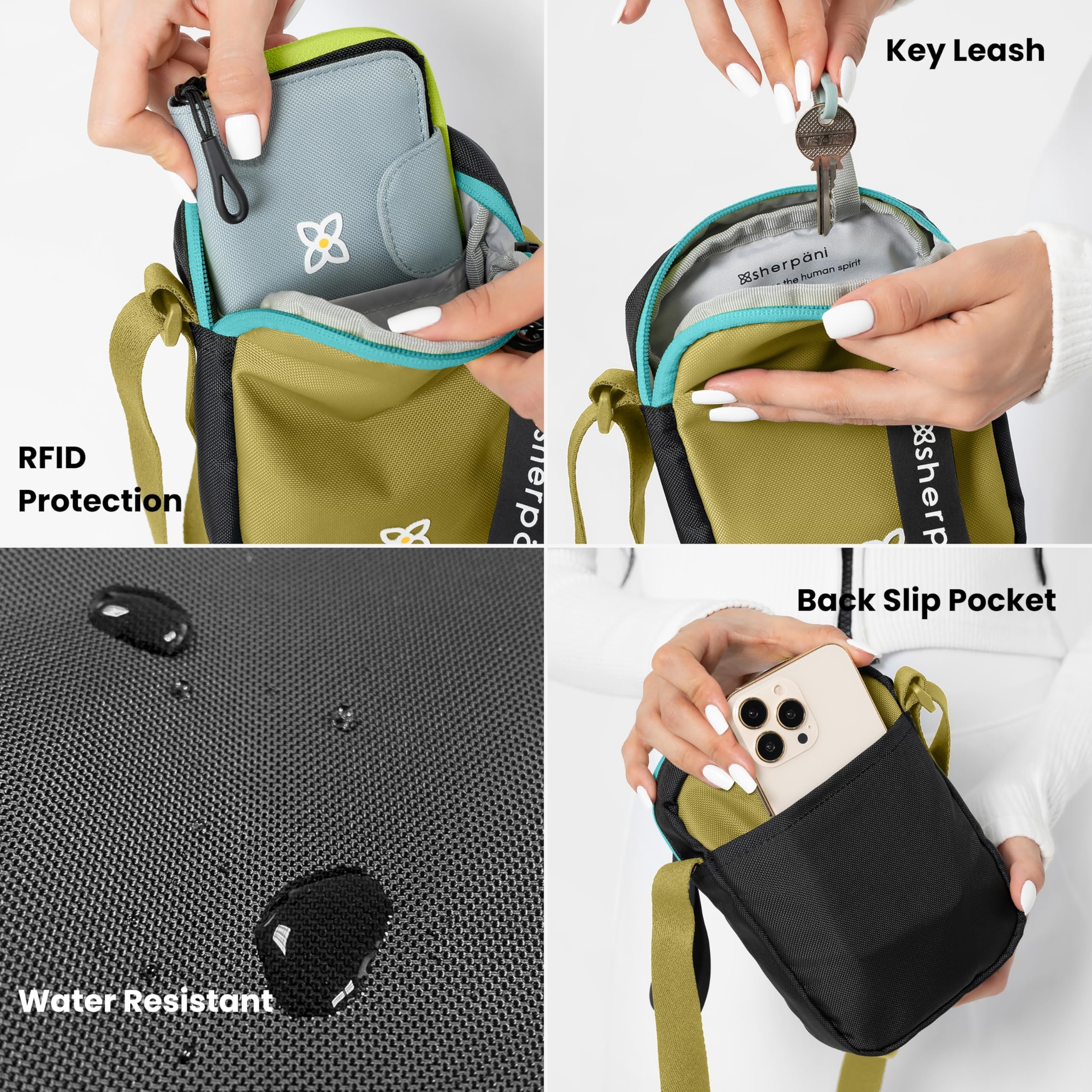 Sherpani Rogue, Mini Crossbody Bag, Shoulder Bag, Cross Body Purse, Crossbody Bags for Women, Travel Bag ( Raven , One Size ) Raven One Size U1