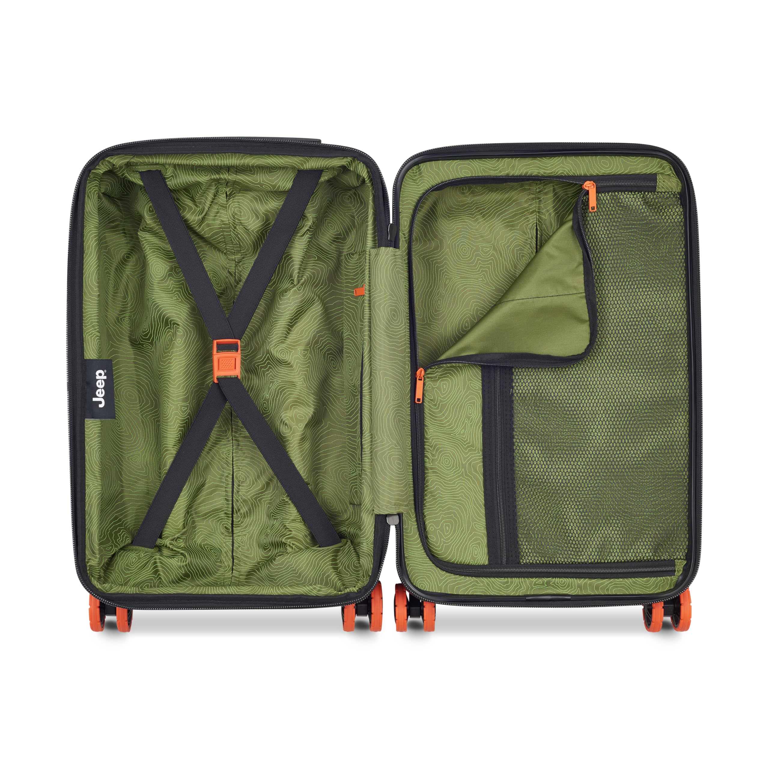 Jeep JH002B Hardside Expandable Luggage with Spinner Wheels ( Elm Green , Carry-On 19 Inch ) Elm Green Carry On 19 Inch U1